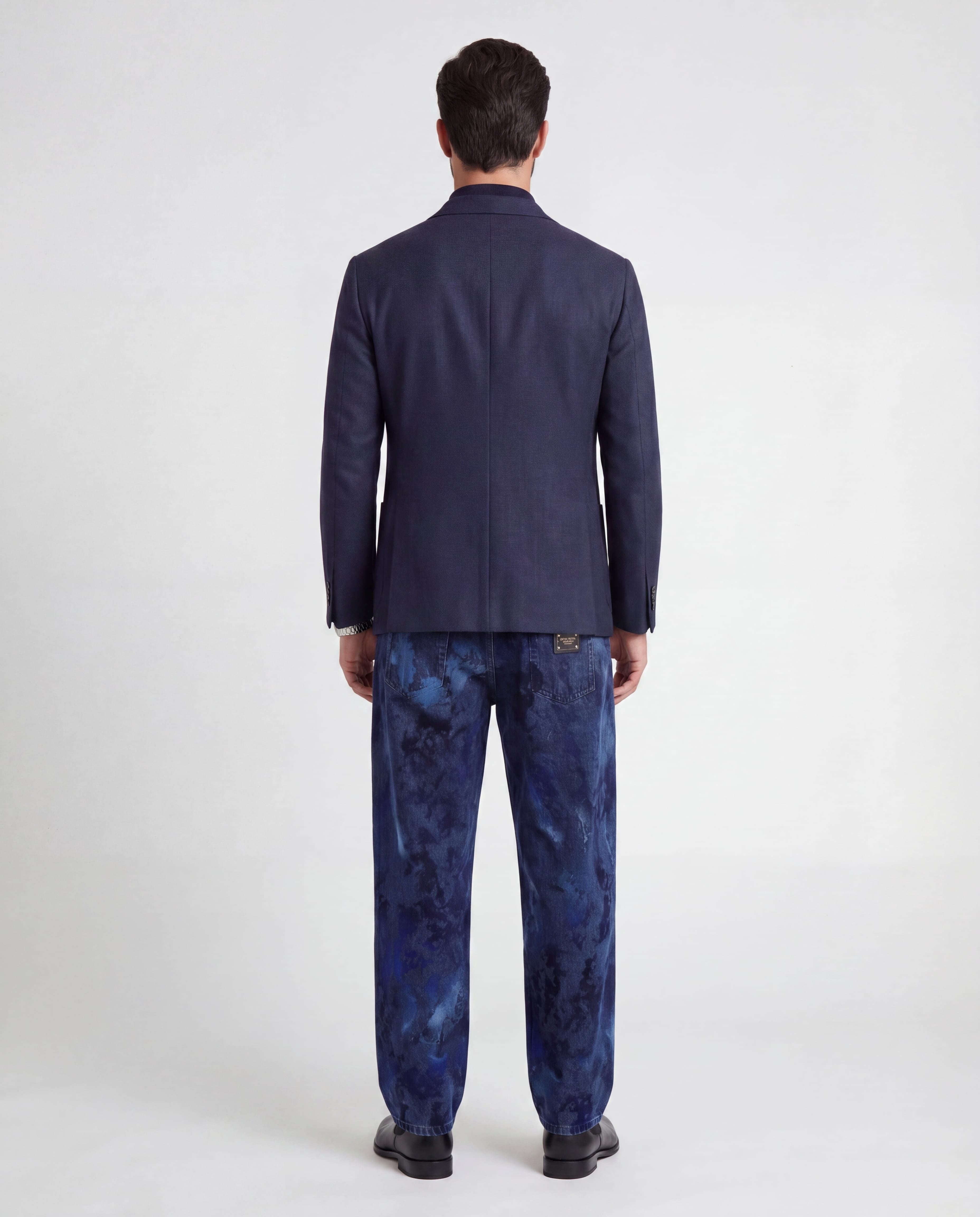 Dolce & Gabbana Marble Effect Straight-Leg Denim Jeans