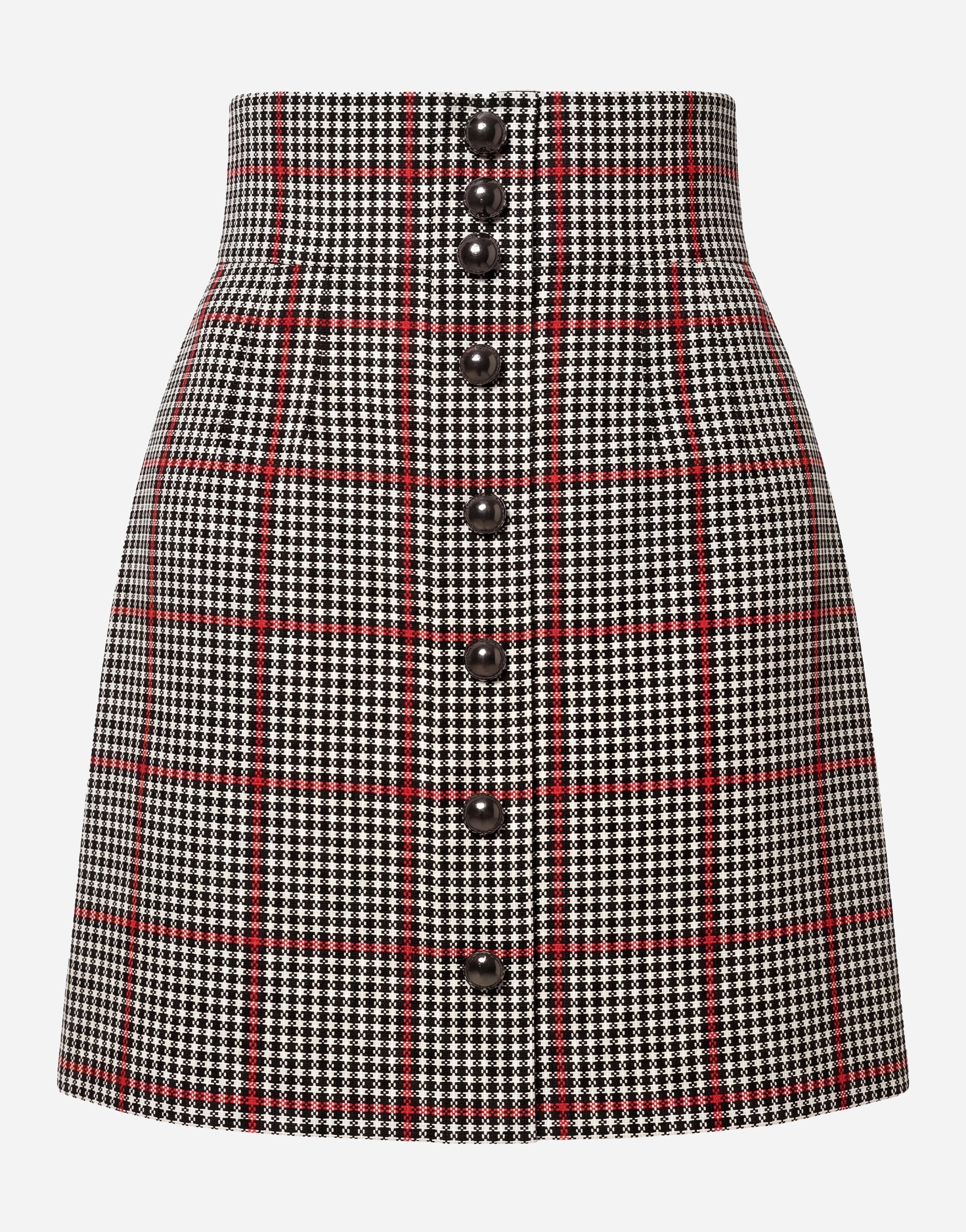 Dolce & Gabbana Check Mini Skirt with Button Front