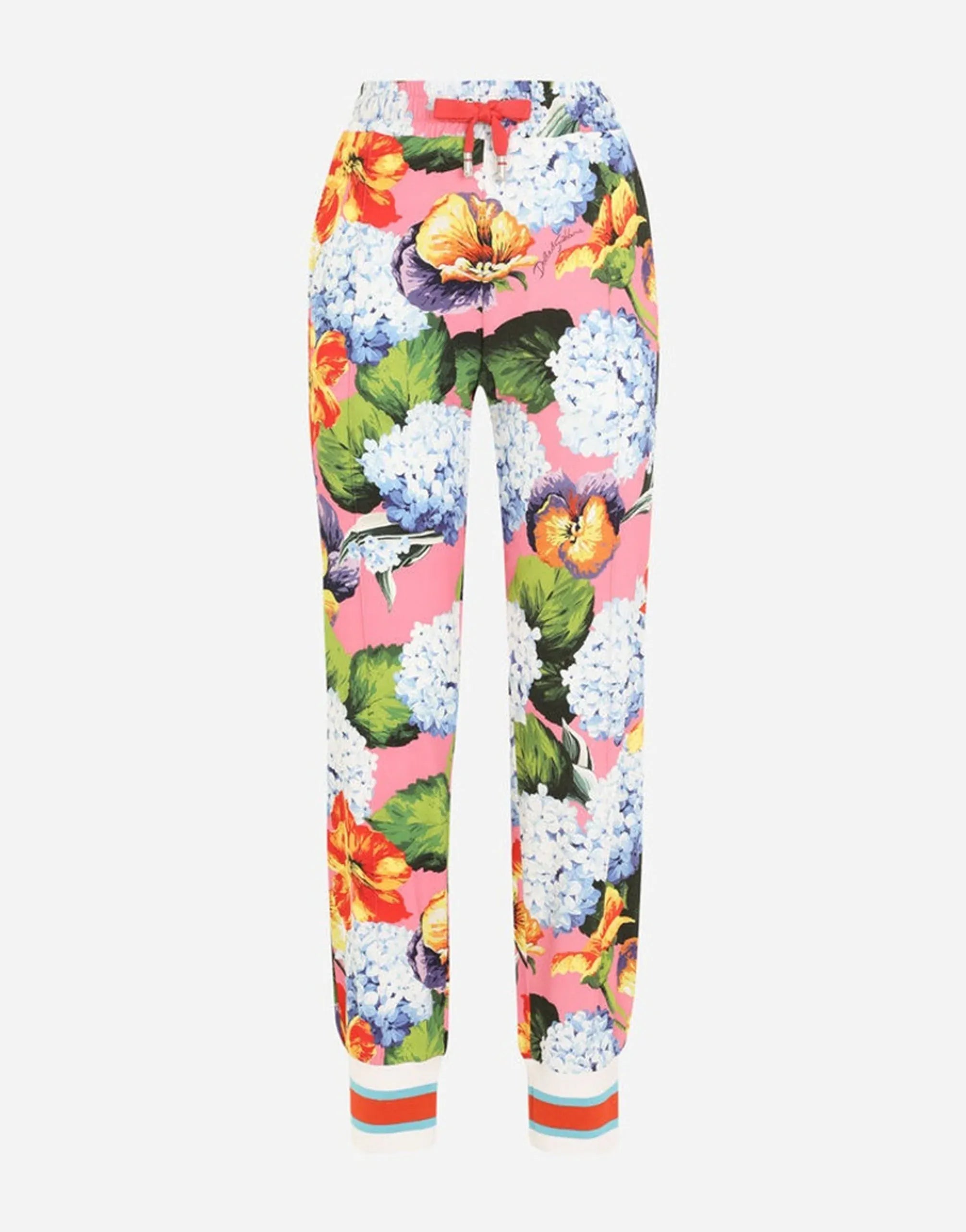 Dolce & Gabbana Hydrangea-Print Cady Sweatpants