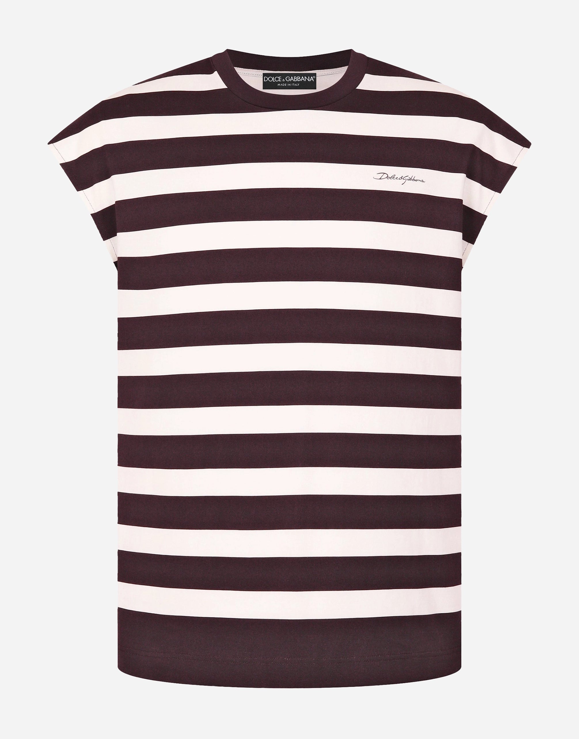 Dolce & Gabbana Logo Sleeveless Cotton T-Shirt