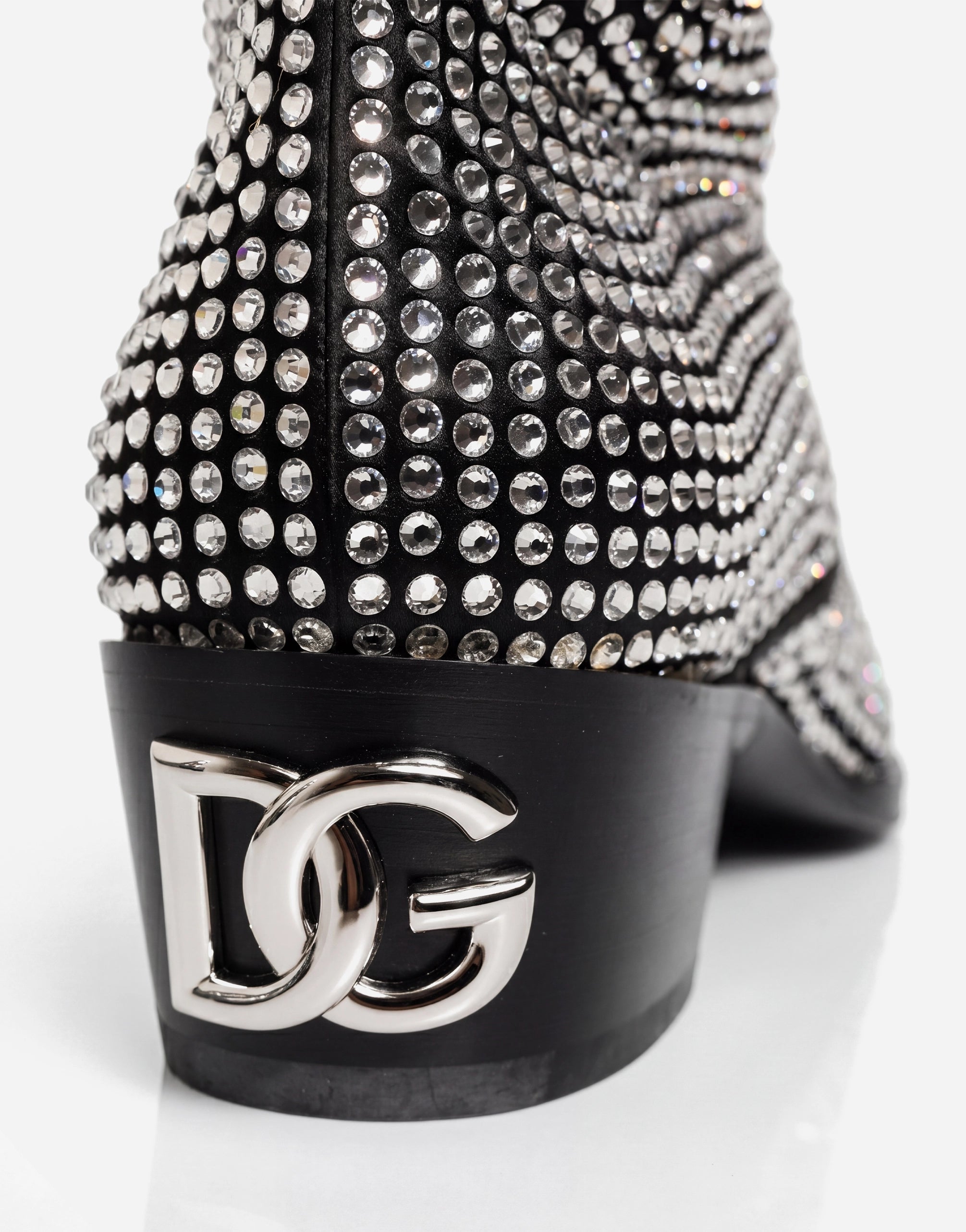 Dolce & Gabbana クリスタル装飾ウエスタンアンクルブーツ