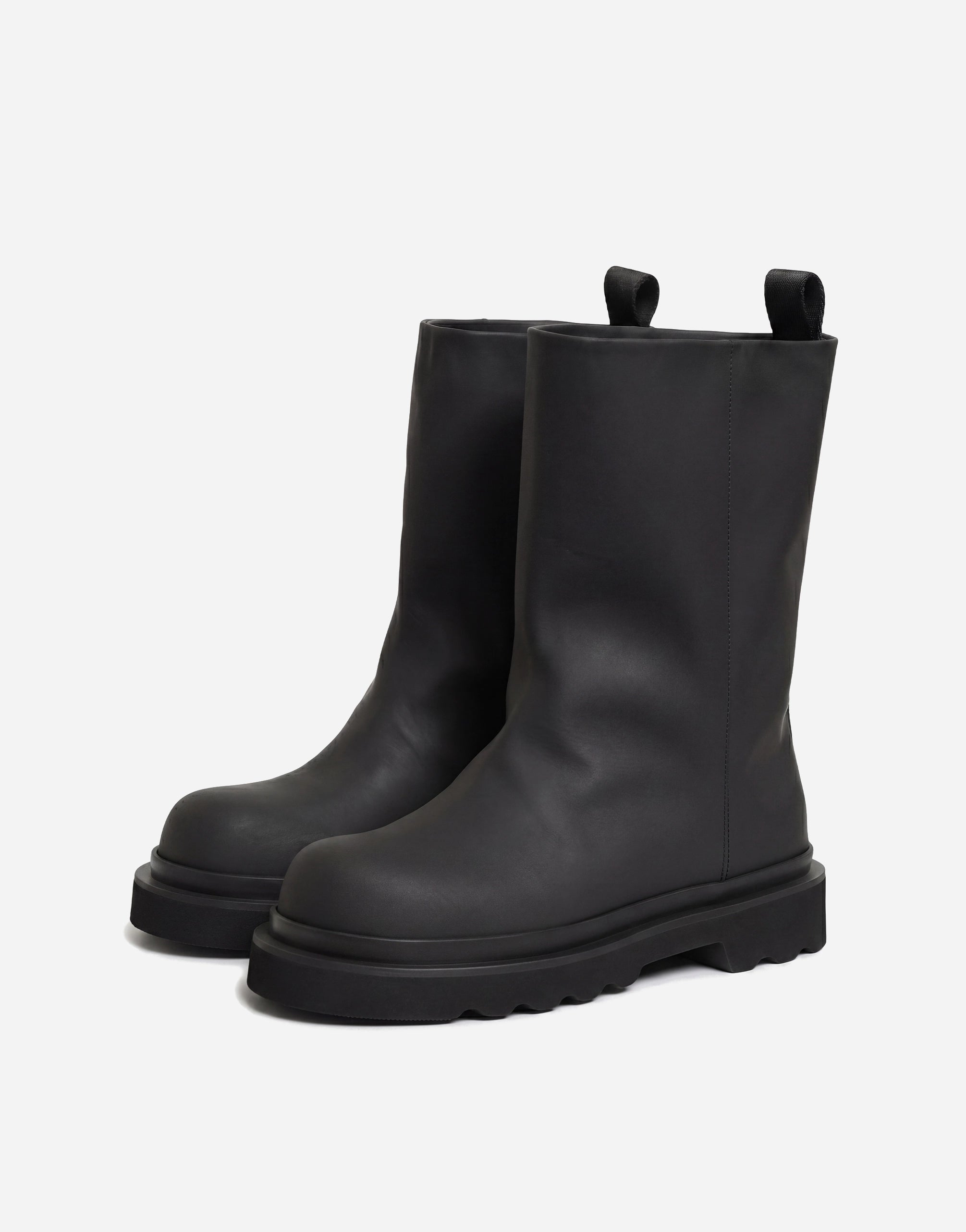 Dolce & Gabbana Mid-Calf Leather Lug Sole Boots