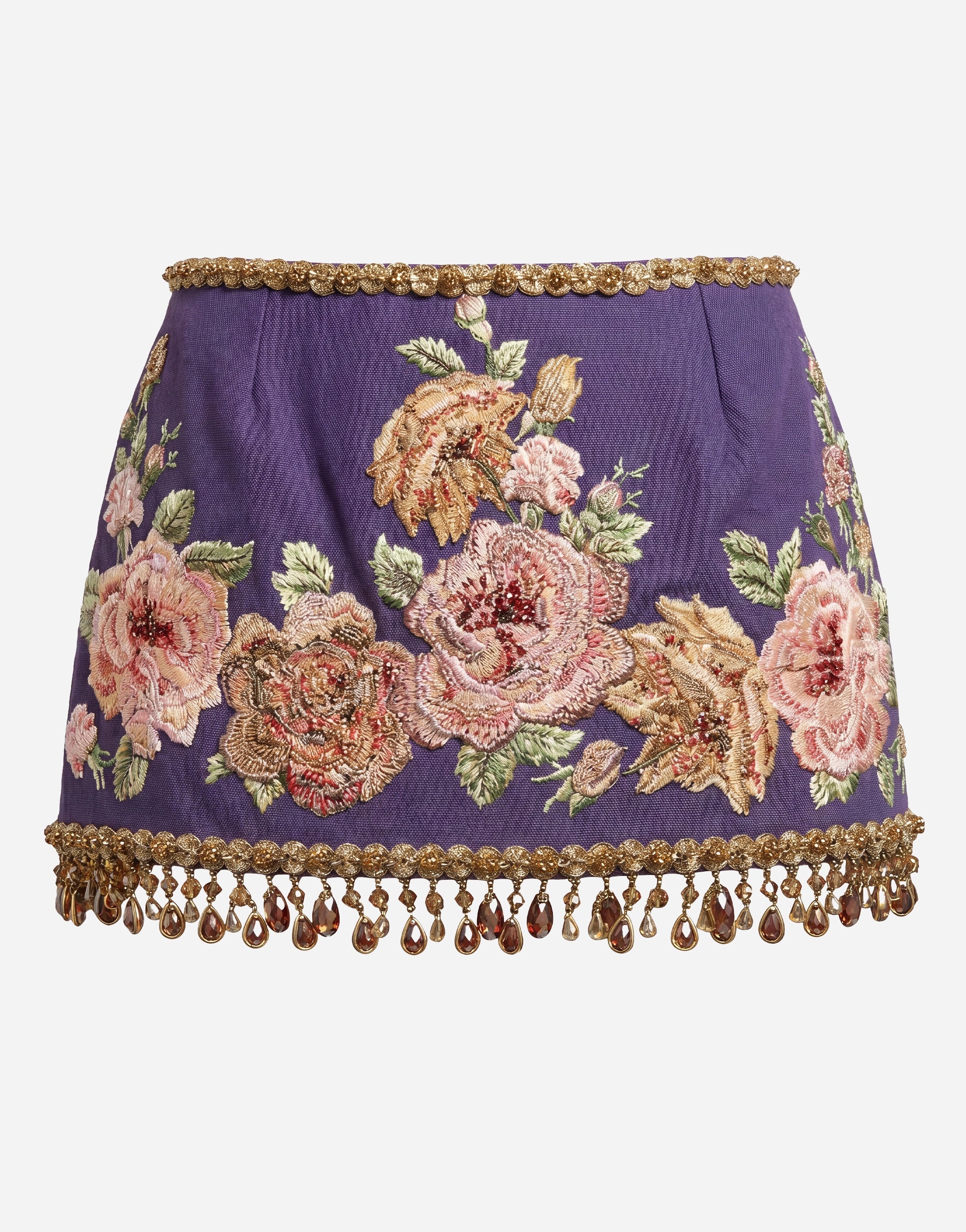 Dolce & Gabbana Embellished Floral Mini Skirt luxury fashion piece detail view