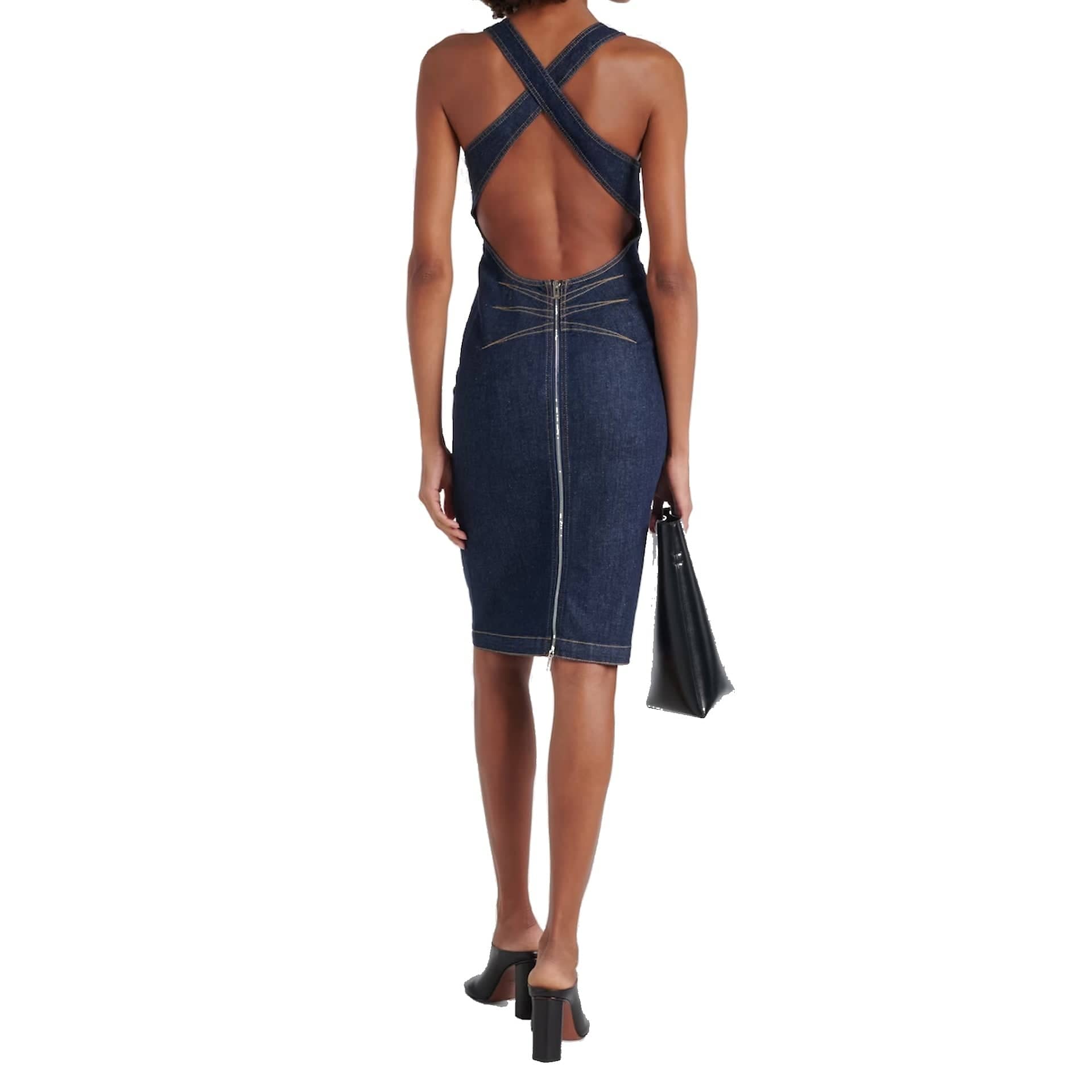 Alaïa Alaia Sculpt Denim Dress