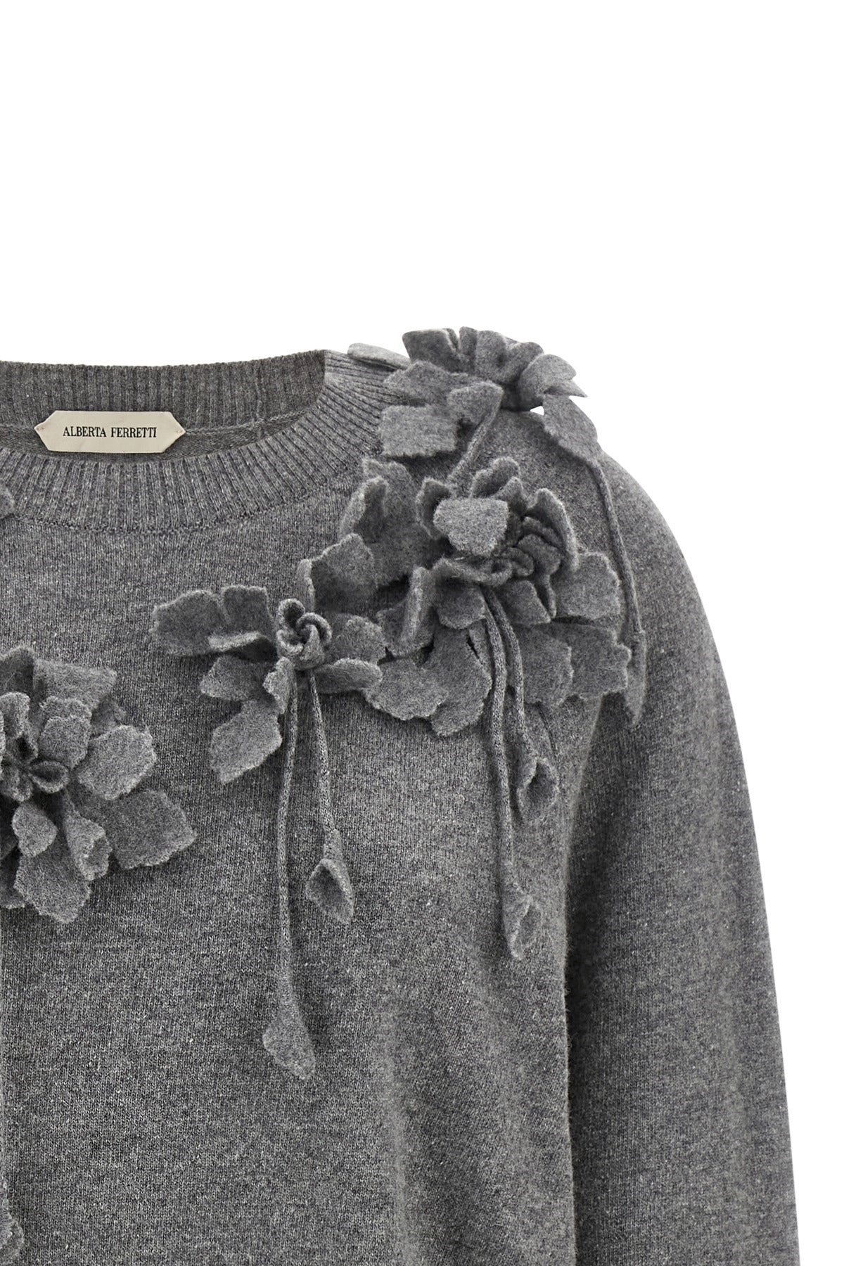 Alberta Ferretti 3D Floral Embroidered Sweater