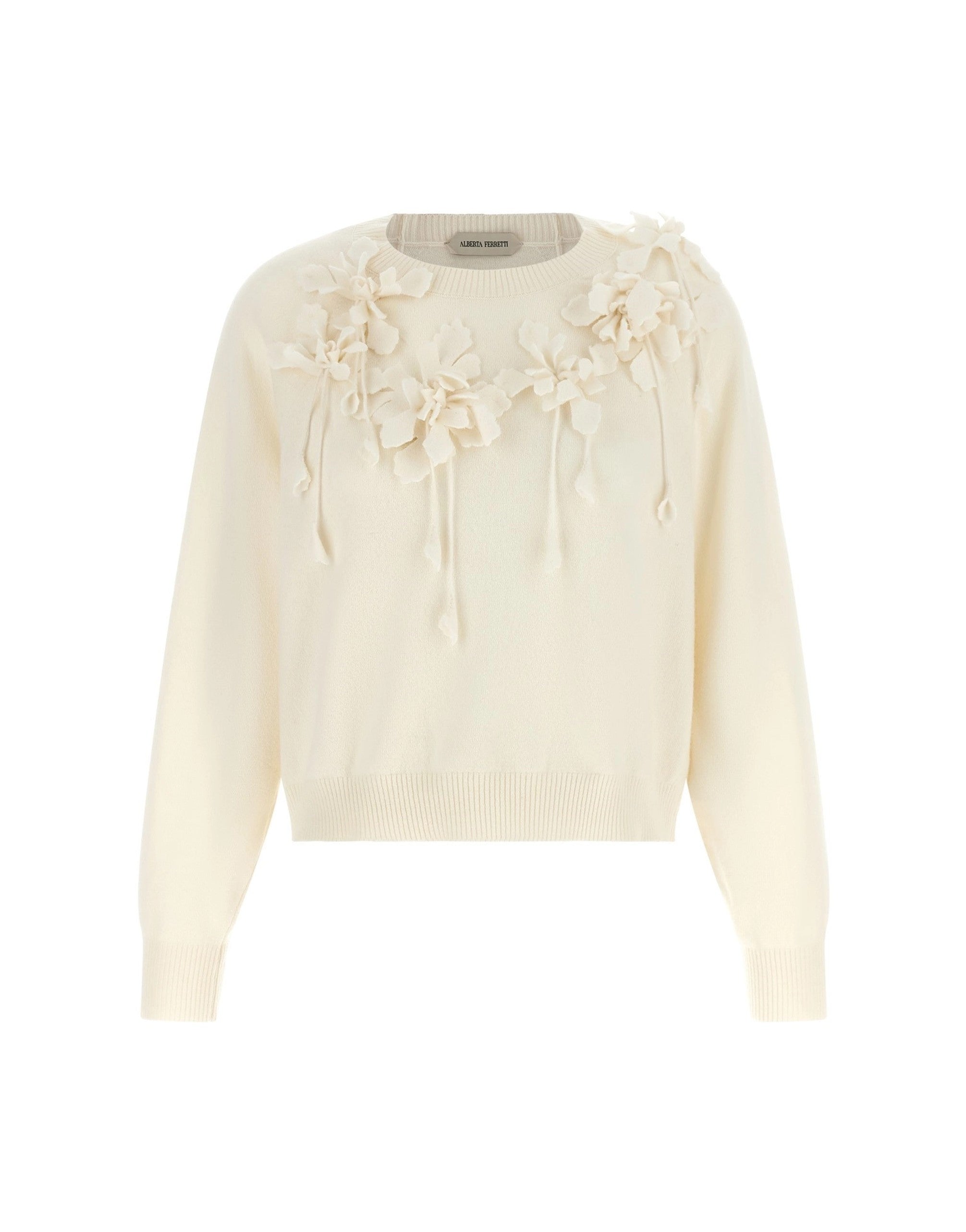 Alberta Ferretti Embroidered Flower Sweater