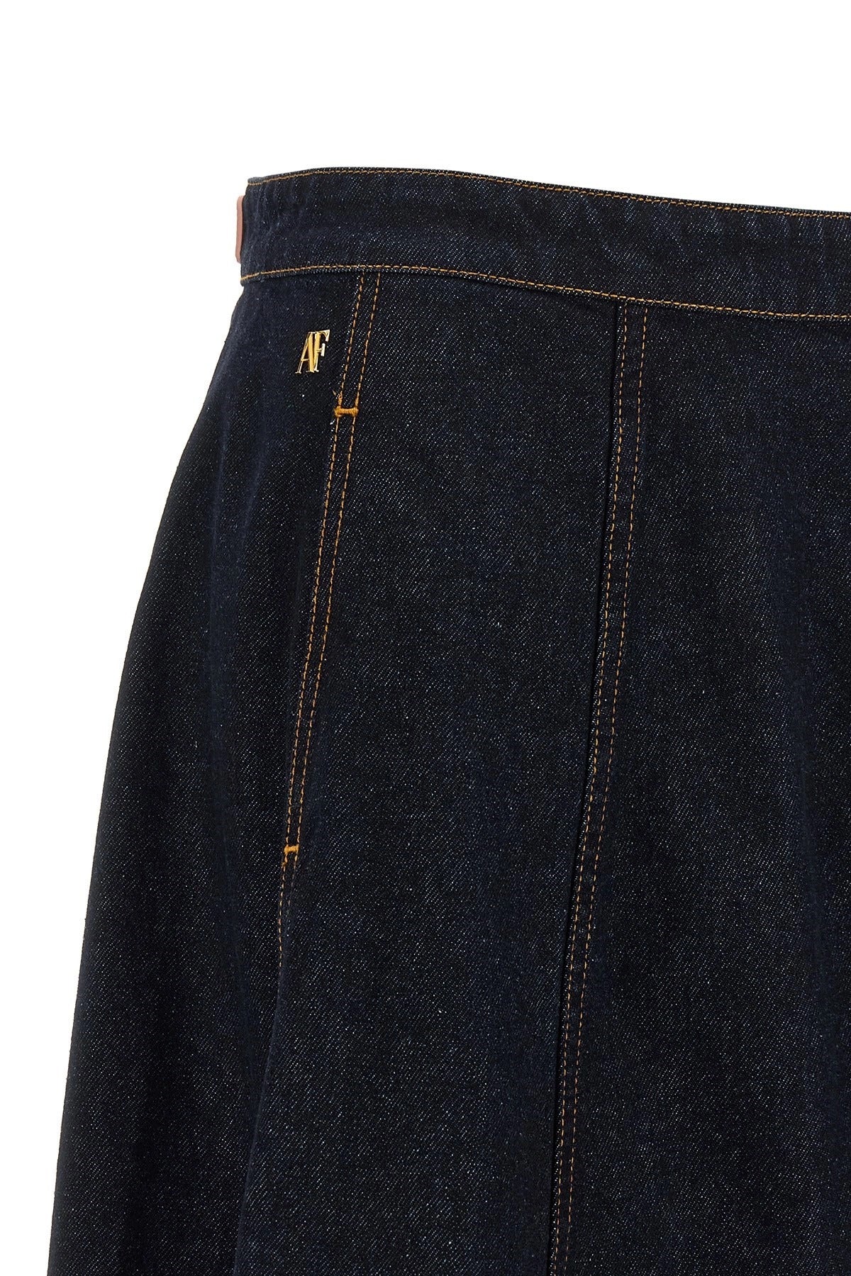 Alberta Ferretti Flared Denim Maxi Skirt