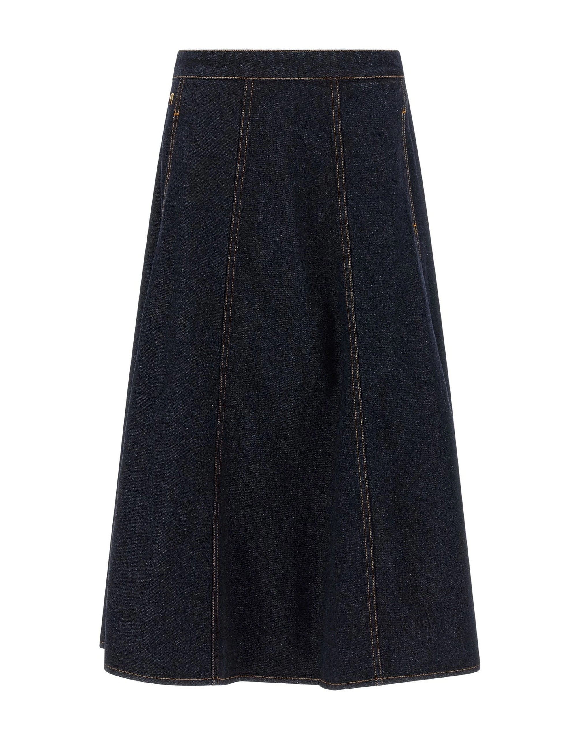 Alberta Ferretti フレアデニムマキシスカート