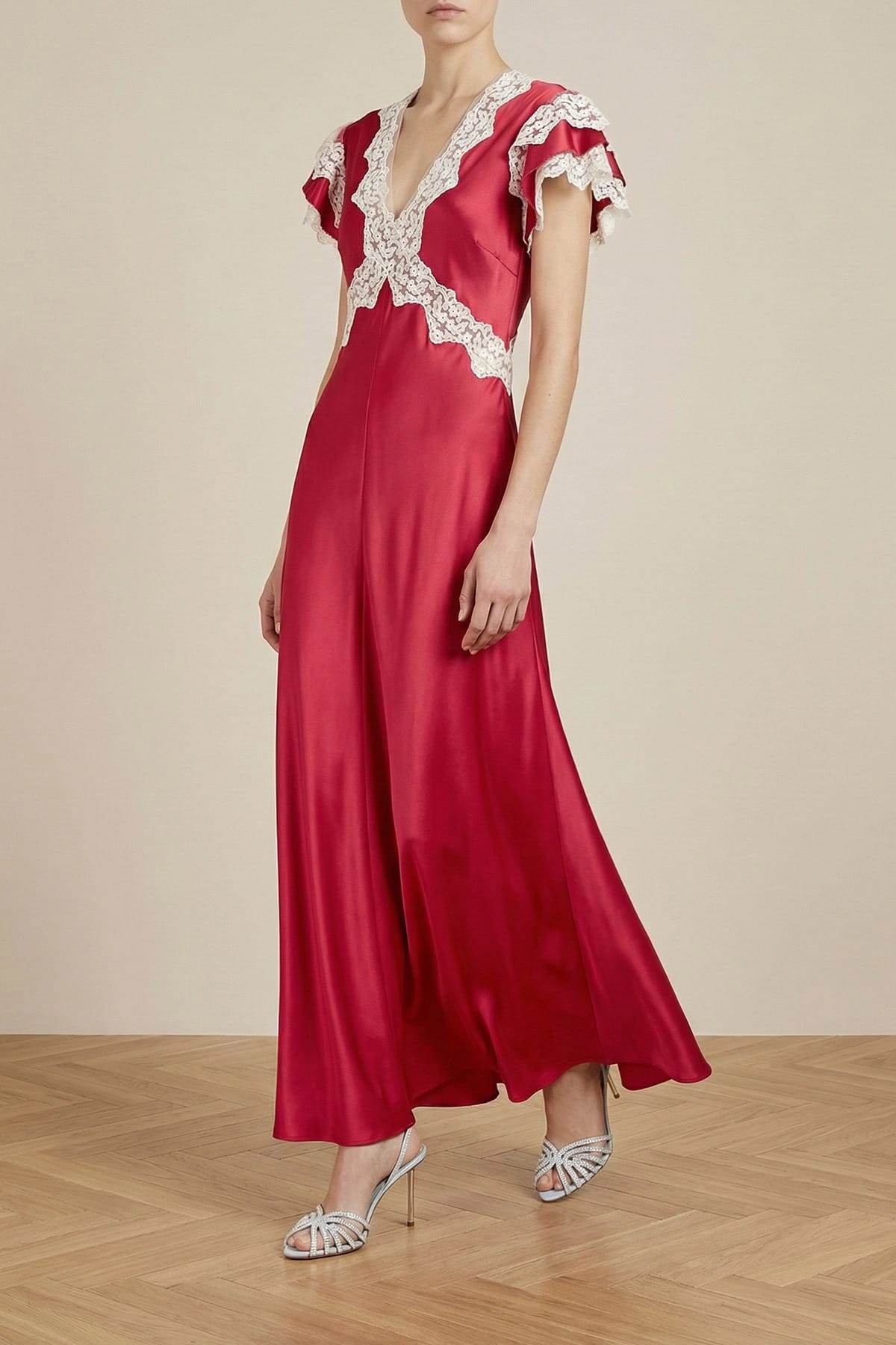 Alberta Ferretti Alberta Ferretti Satin Lace Dress