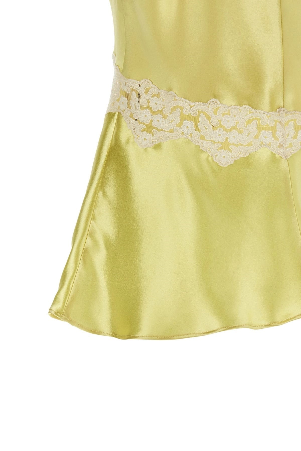 Alberta Ferretti Alberta Ferretti Satin Lace Insert Top