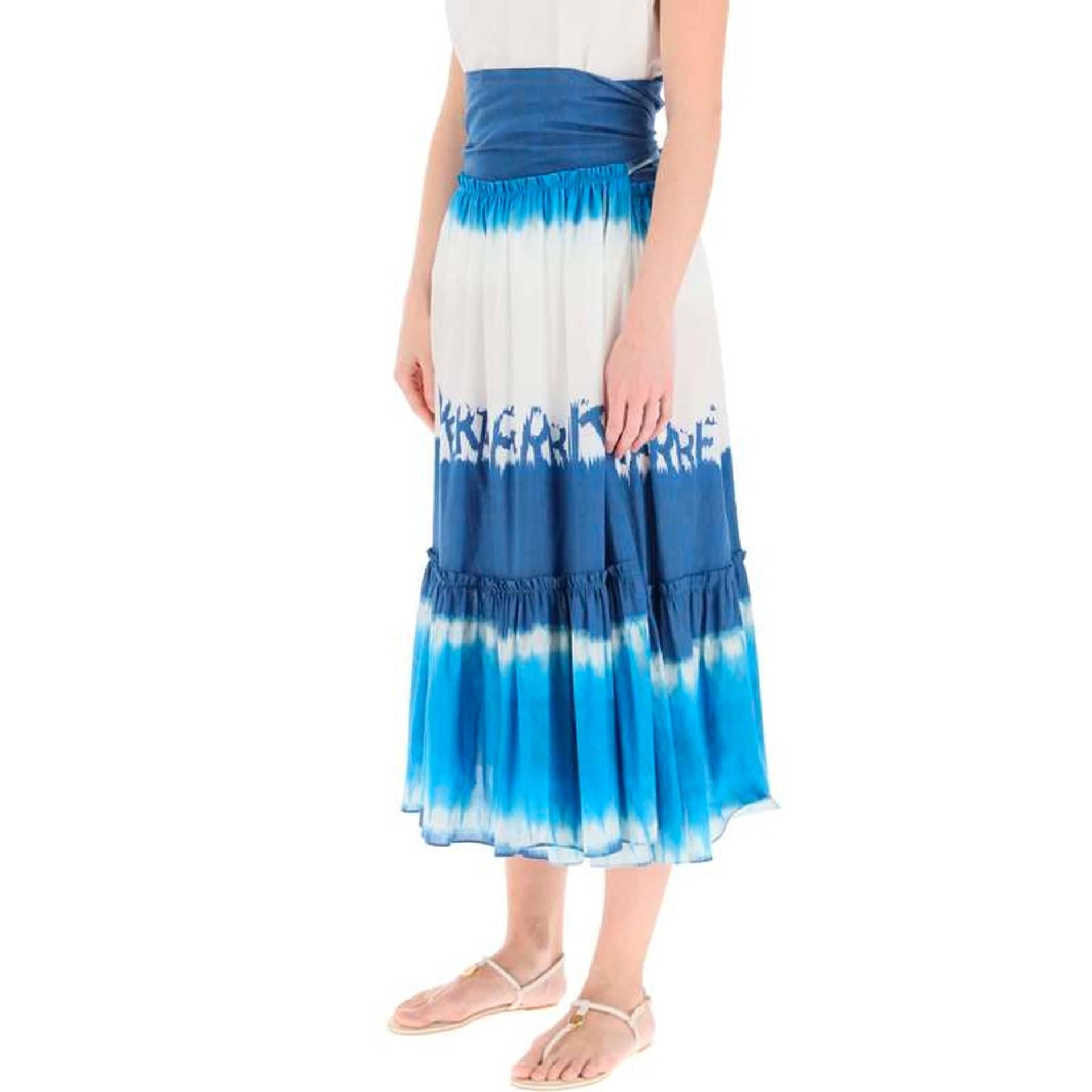 Alberta Ferretti Tie Dye Cotton Midi Skirt - alternate view