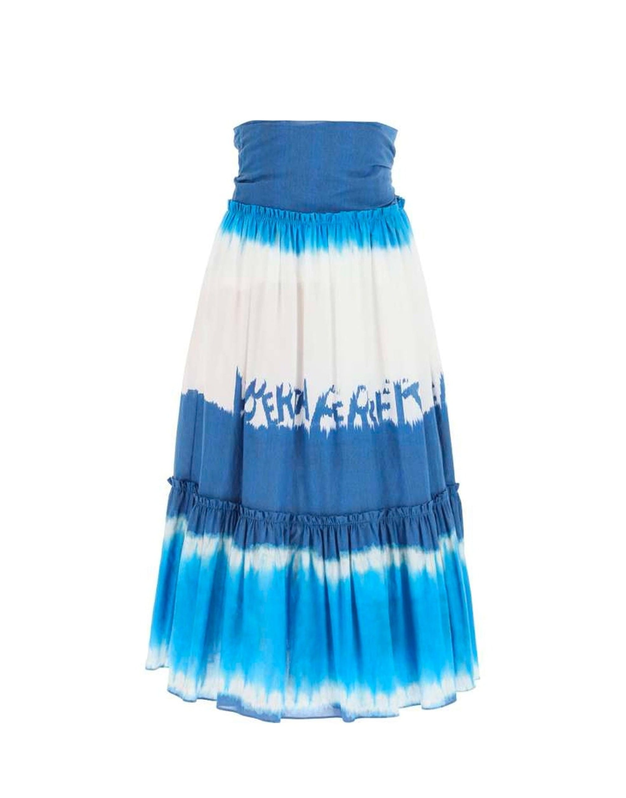 Alberta Ferretti Tie Dye Cotton Midi Skirt