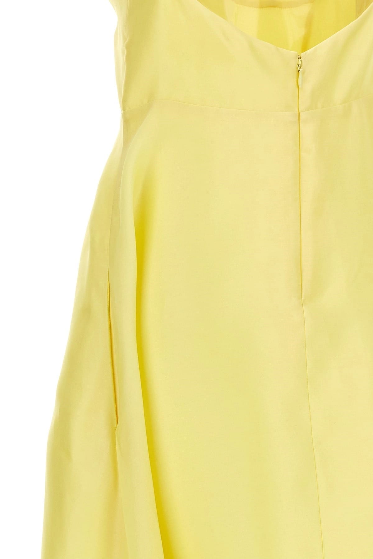 Alberta Ferretti Alberta Ferretti Yellow Silk Organza Midi Dress