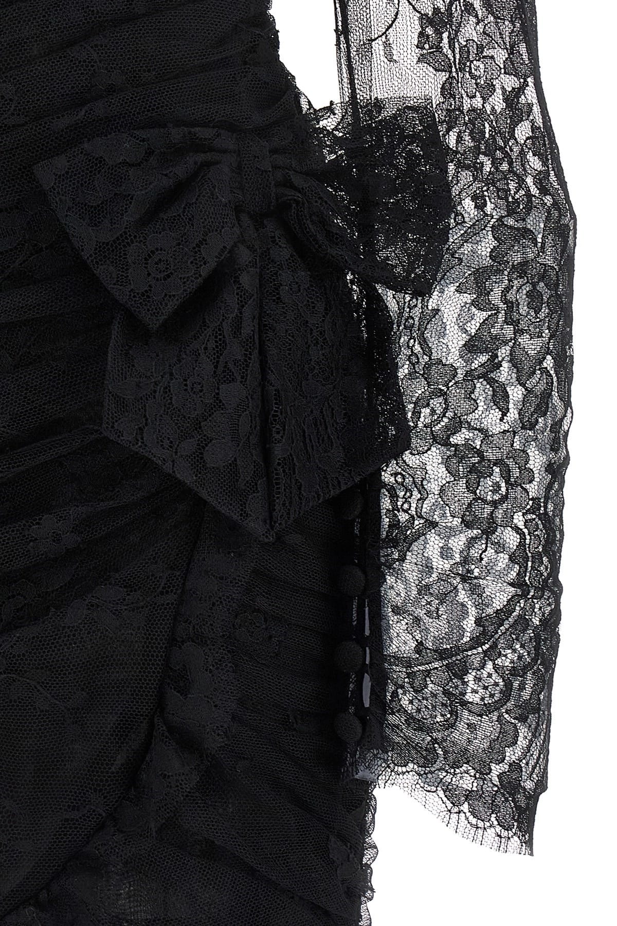Alessandra Rich Alessandra Rich Draped Lace Mini Dress