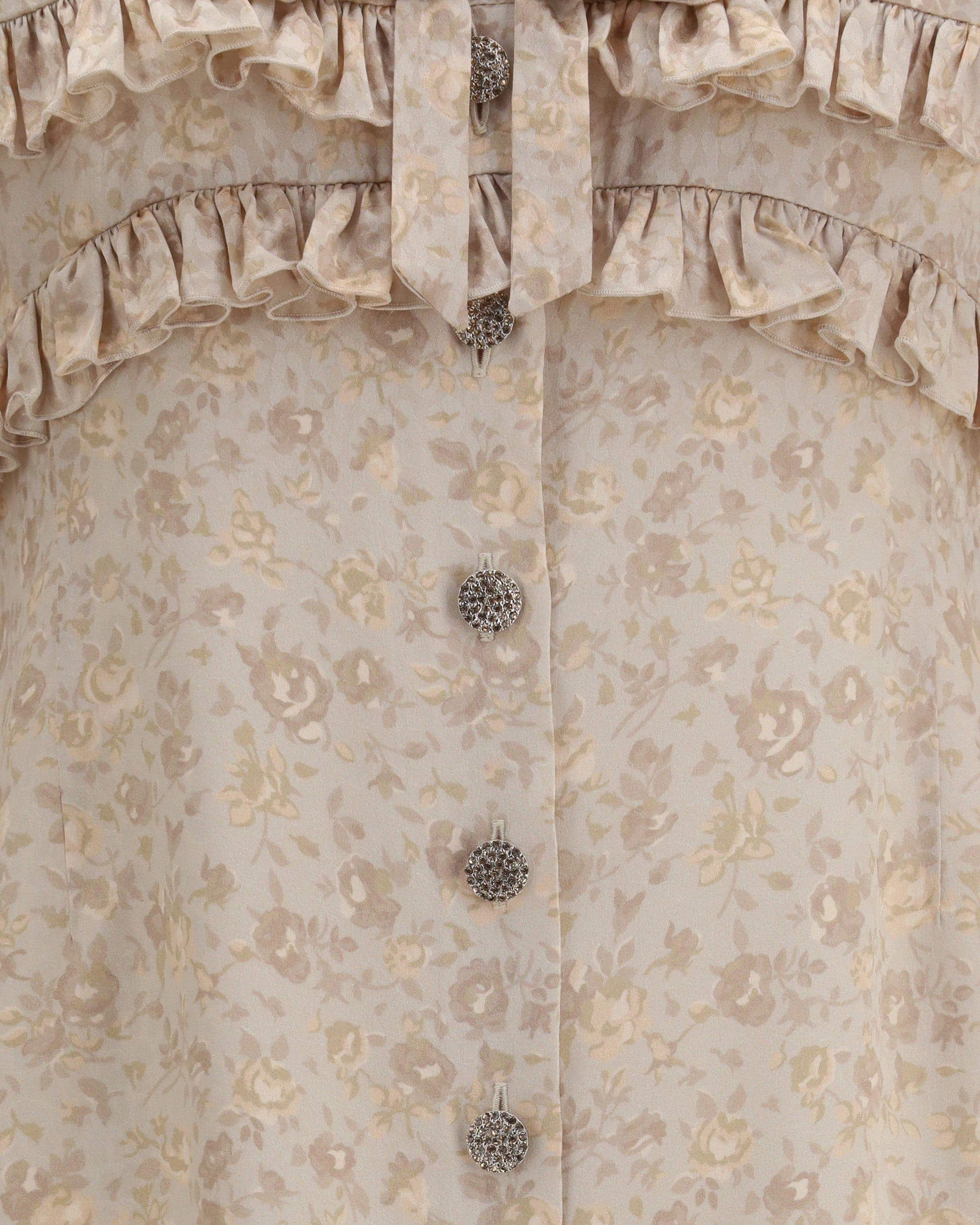 Alessandra Rich Floral Dress With Ruffles
