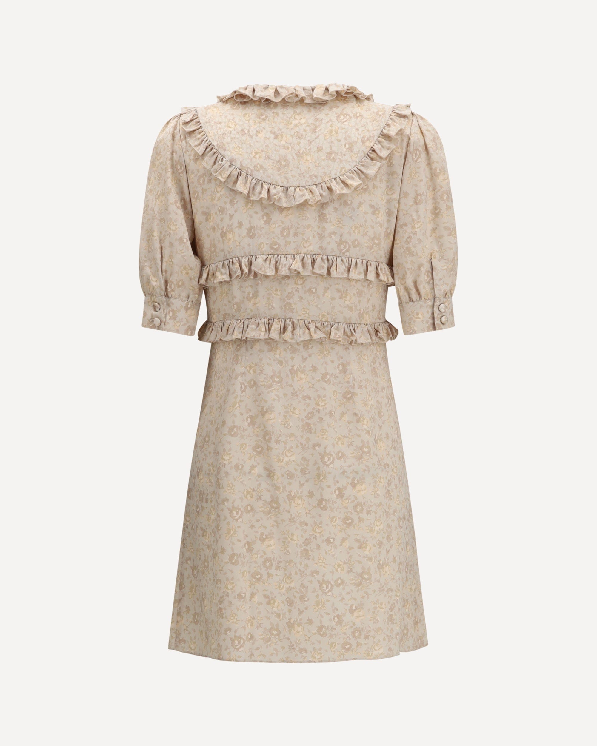 Alessandra Rich Floral Dress With Ruffles