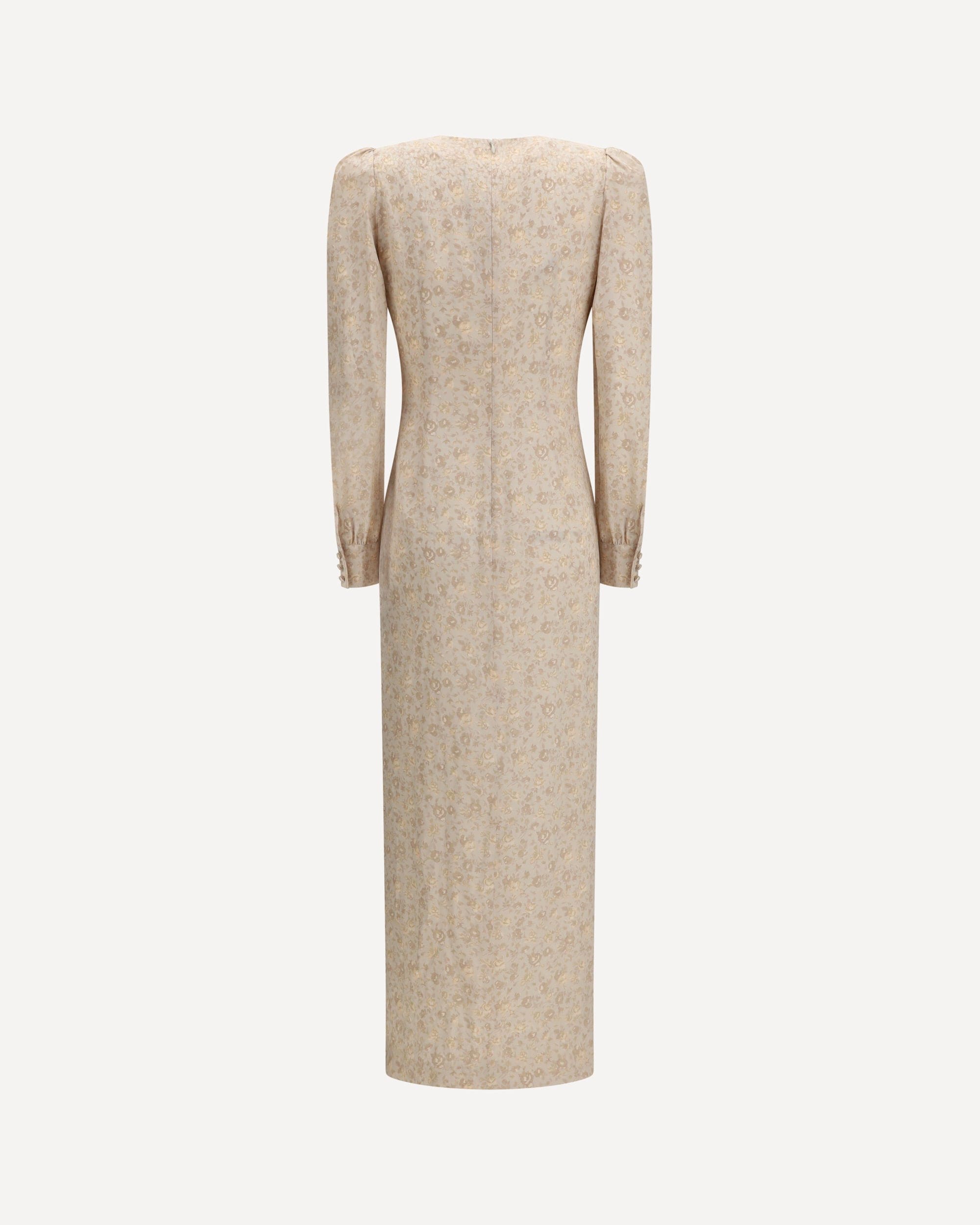 Jacquard gedrapeerde jurk met volants - alternate view
