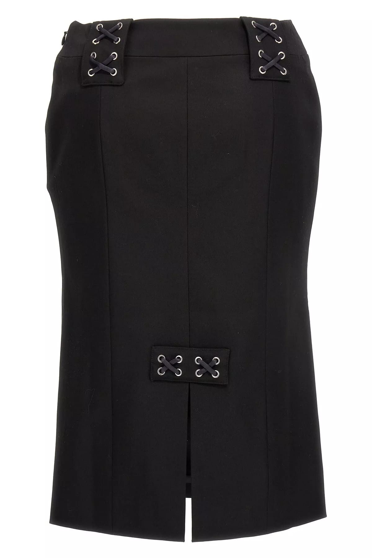 Alessandra Rich Alessandra Rich Lace Detail Midi Skirt