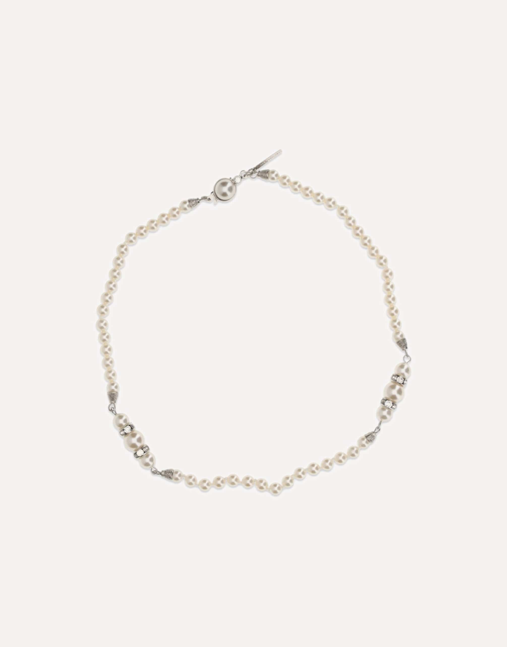 Alessandra Rich Pearl And Crystal Necklace