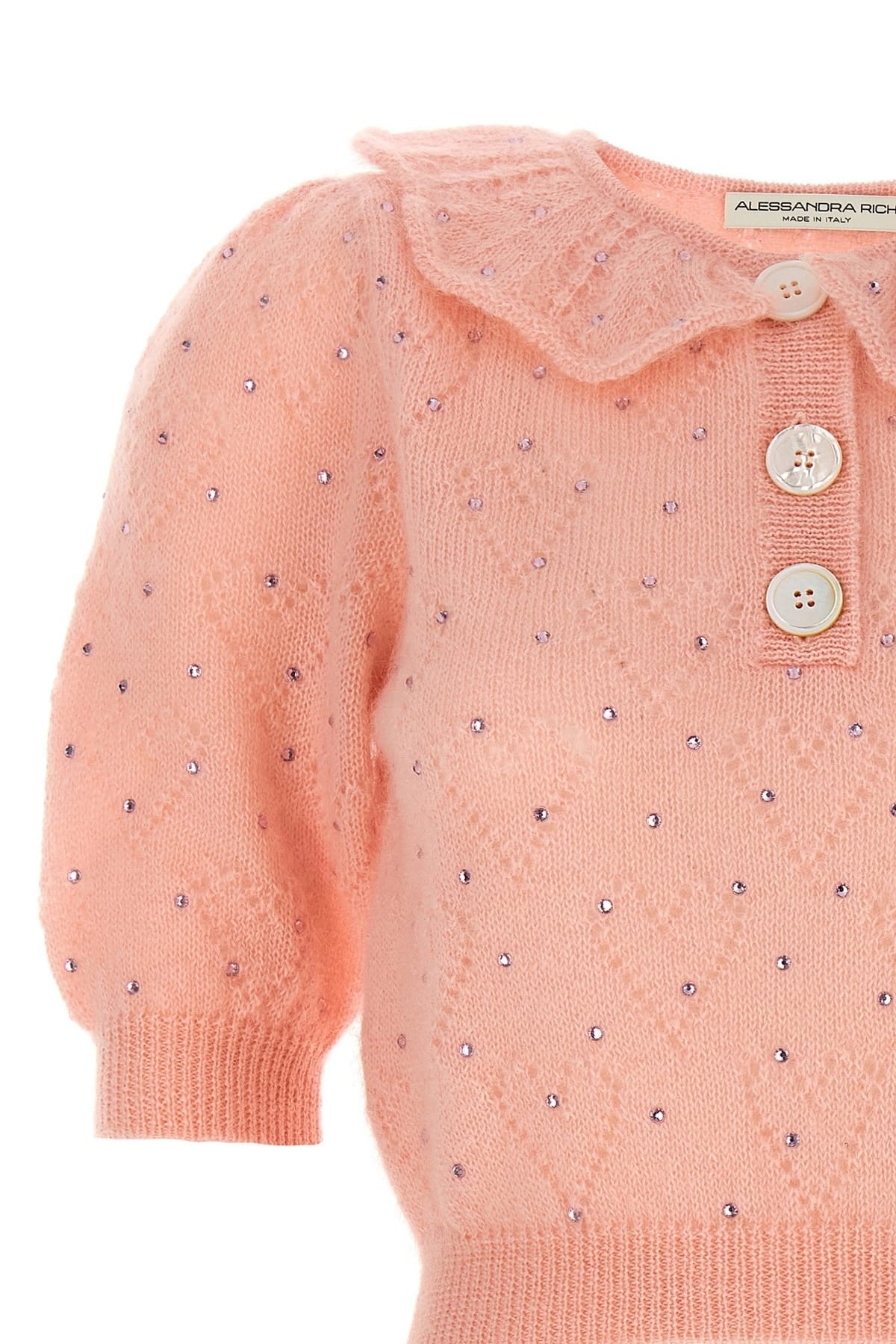 Alessandra Rich Alessandra Rich Pink Rhinestone Sweater
