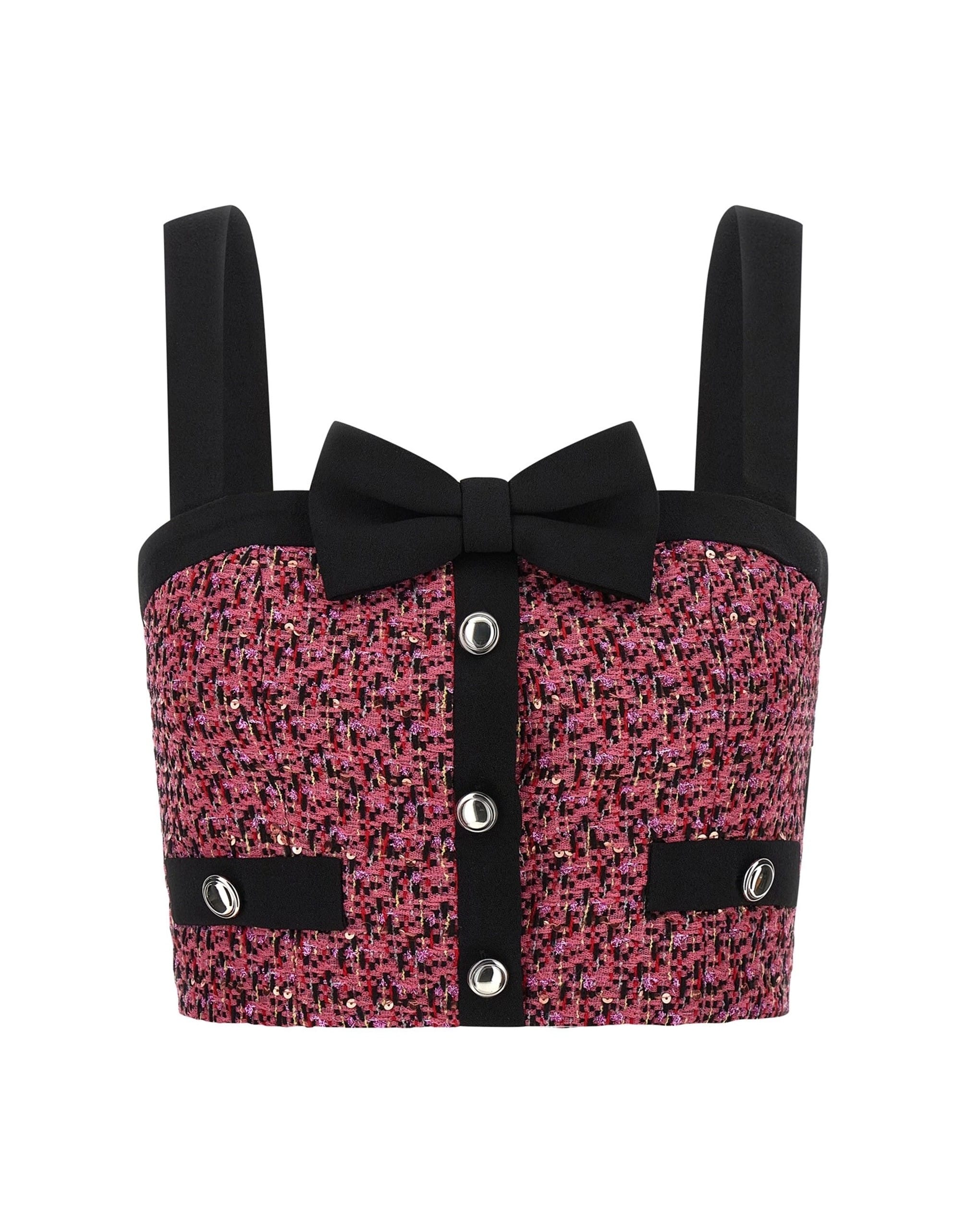 Alessandra Rich Alessandra Rich Pink Tweed Top