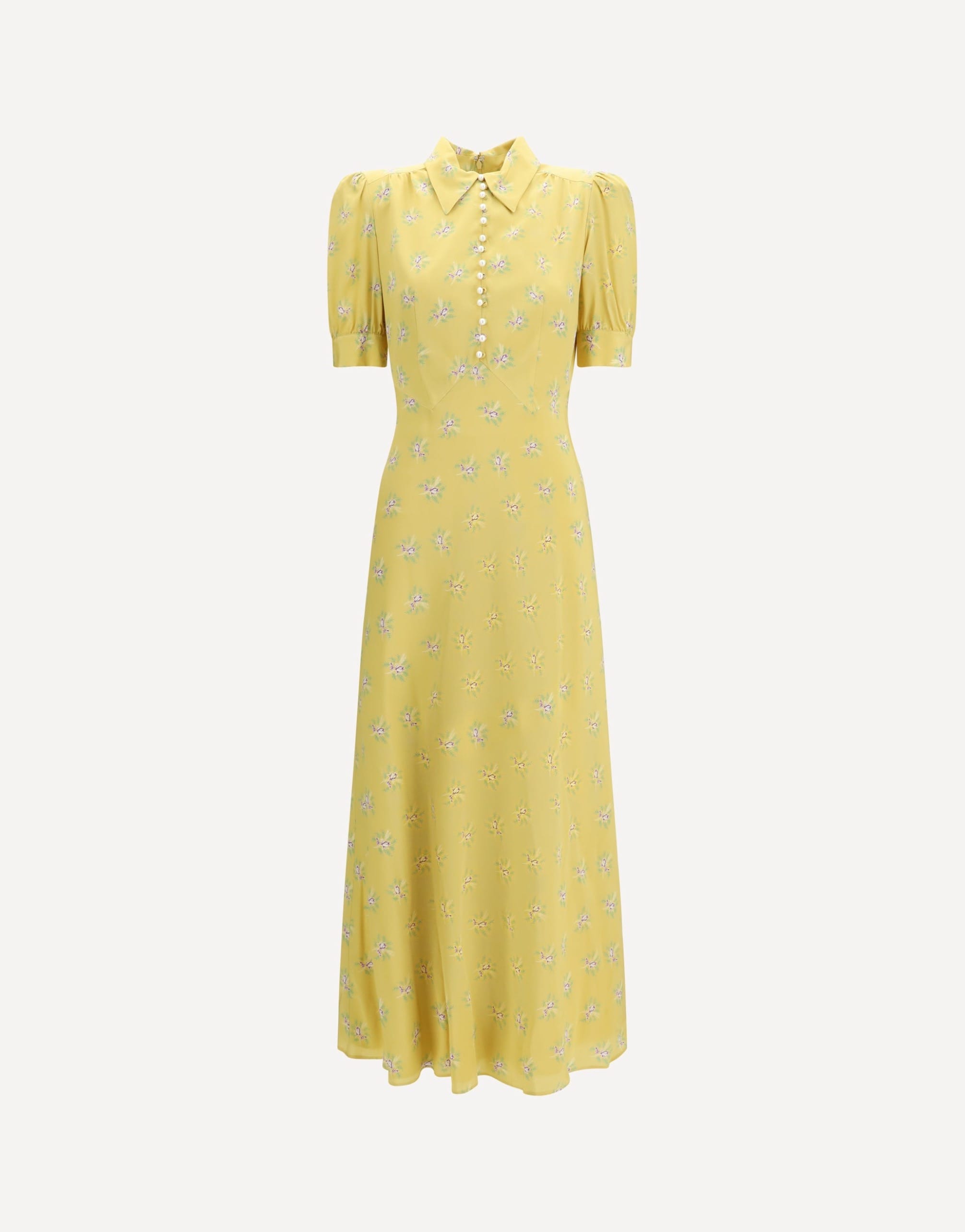 Alessandra Rich Print Silk Midi Dress