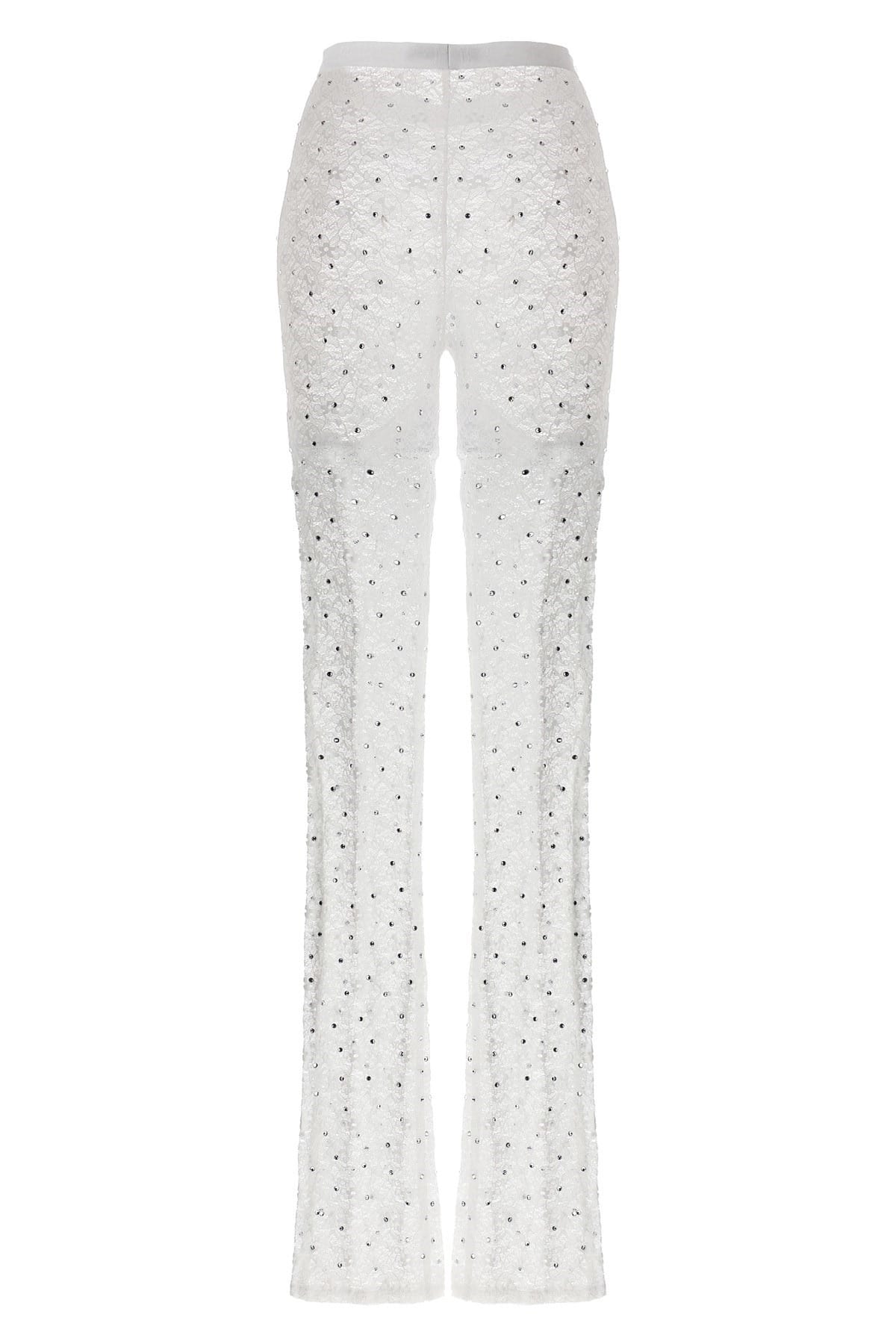 Alessandra Rich Alessandra Rich Rhinestone Lace Leggings