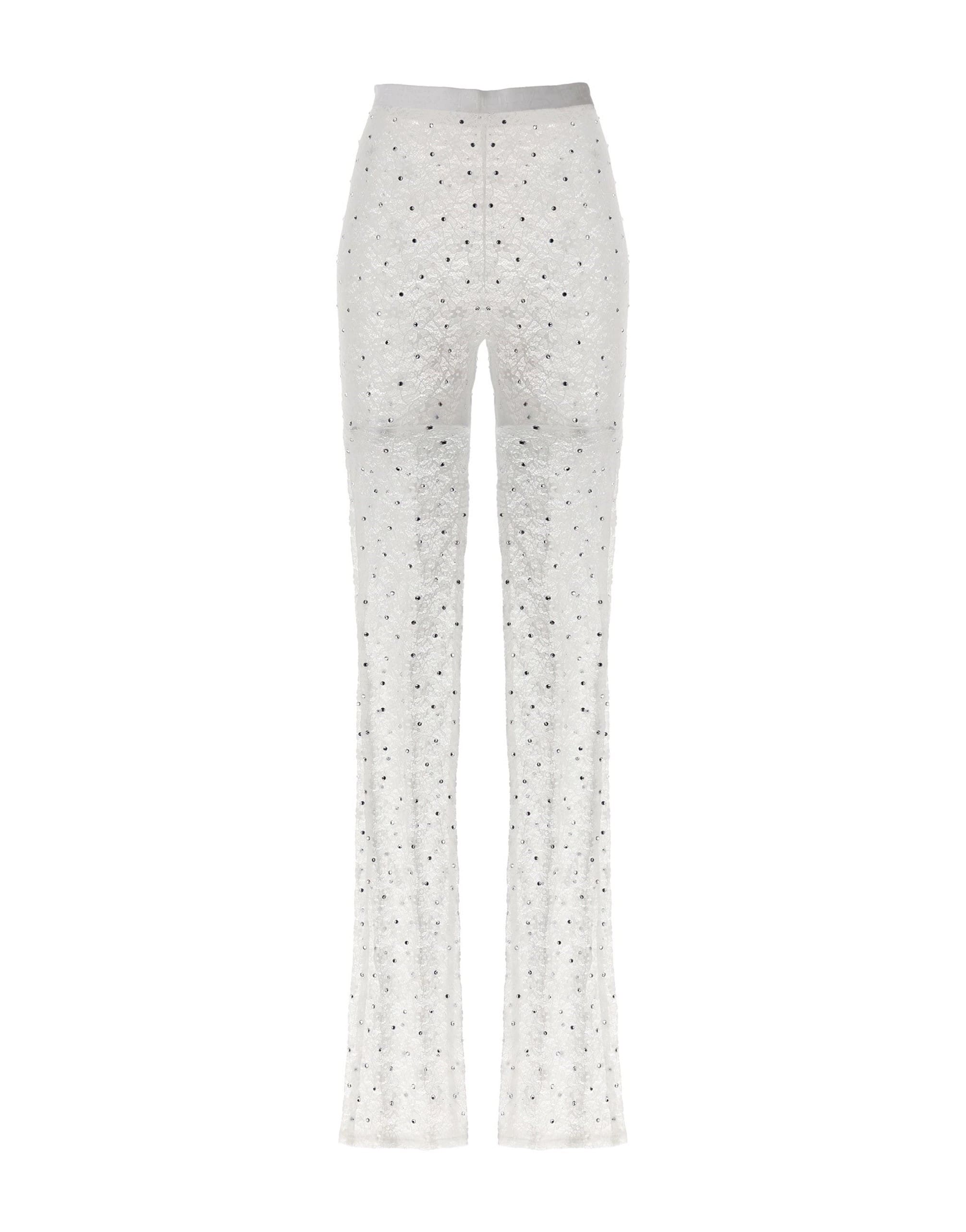 Alessandra Rich Alessandra Rich Rhinestone Lace Leggings