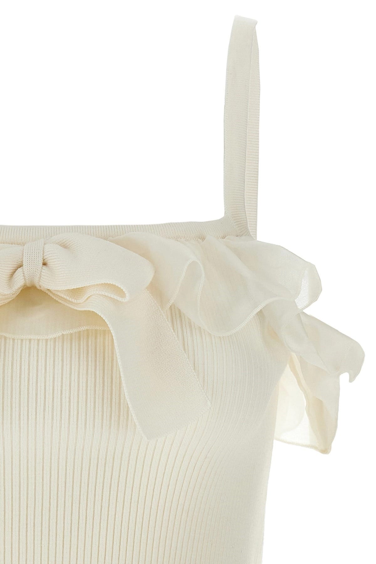 Alessandra Rich Alessandra Rich Ruffle Bow Crop Top