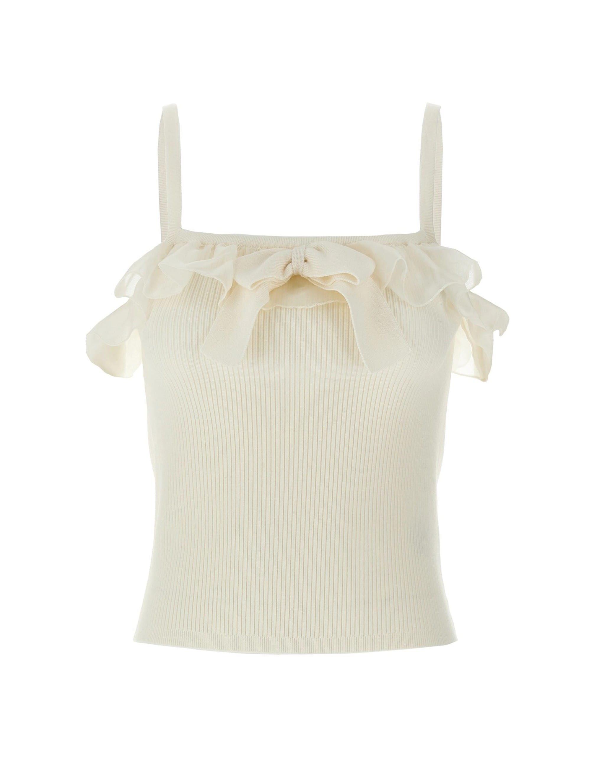 Alessandra Rich Alessandra Rich Ruffle Bow Crop Top