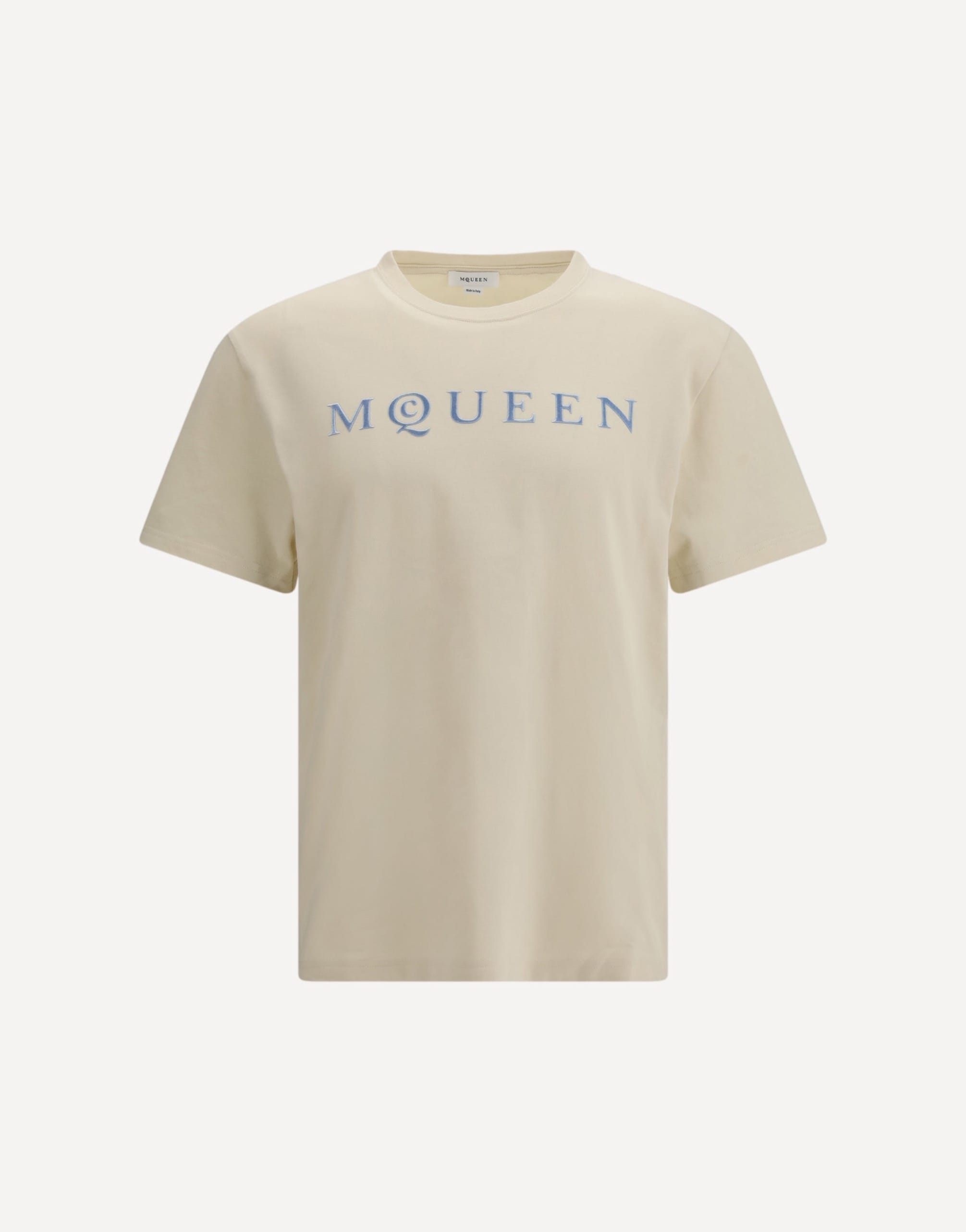 Alexander McQueen Cotton T‑shirt With Flocked Logo