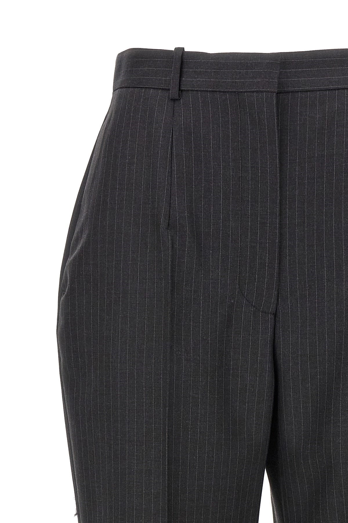 Alexander McQueen Alexander McQueen Gray Pinstripe Wool Pants