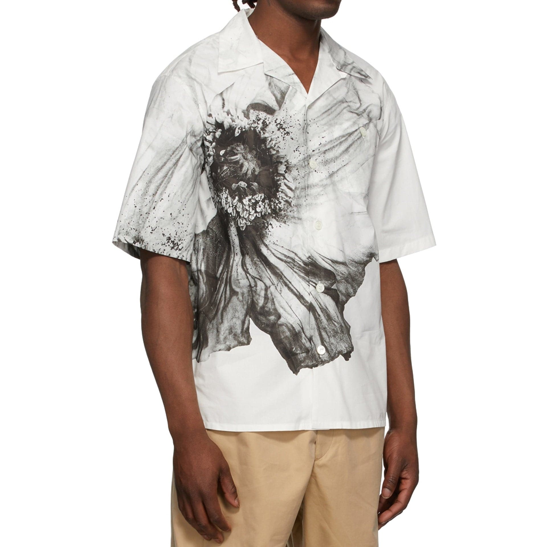 Alexander McQueen Short Sleeve Button-Front Cotton Shirt - alternate view
