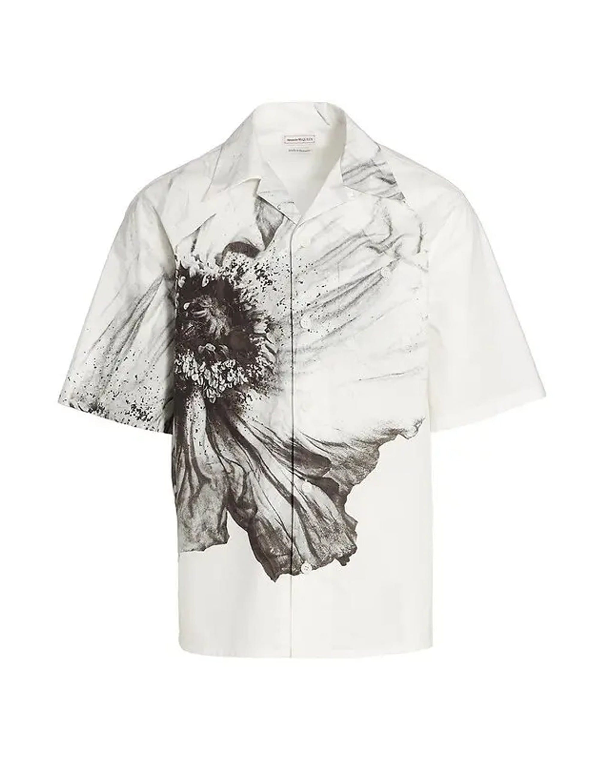 Alexander McQueen Short Sleeve Button-Front Cotton Shirt