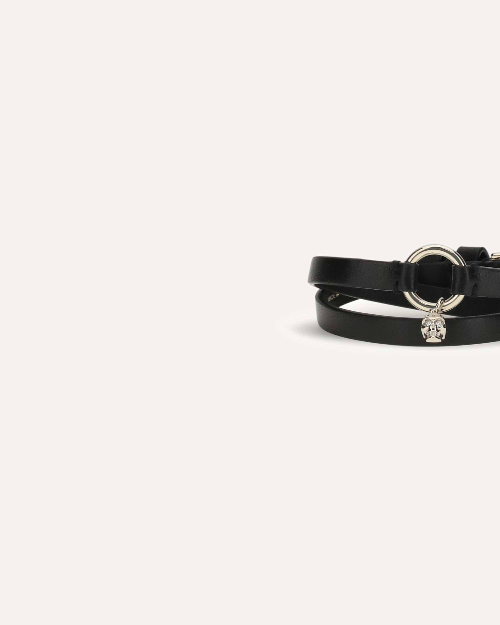 Alexander McQueen Skull Ring Double-Wrap Bracelet