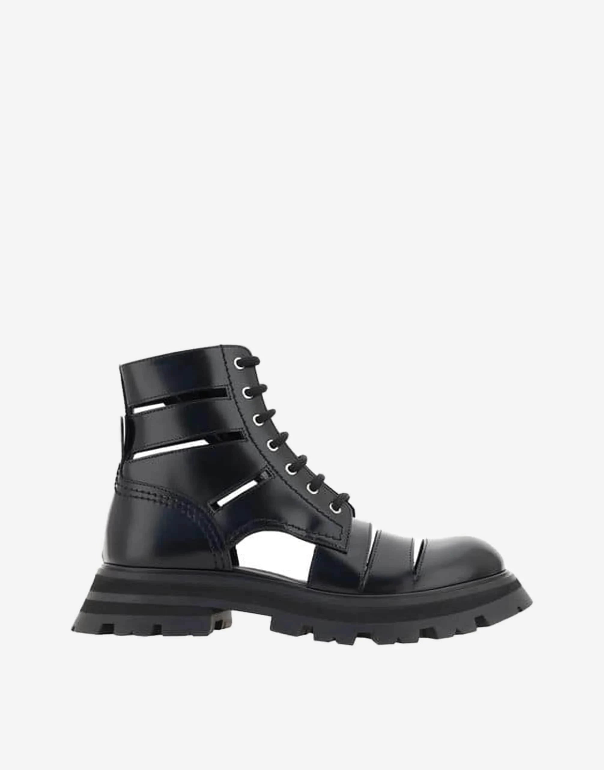 Alexander McQueen Wander Cut-Out Combat Boots
