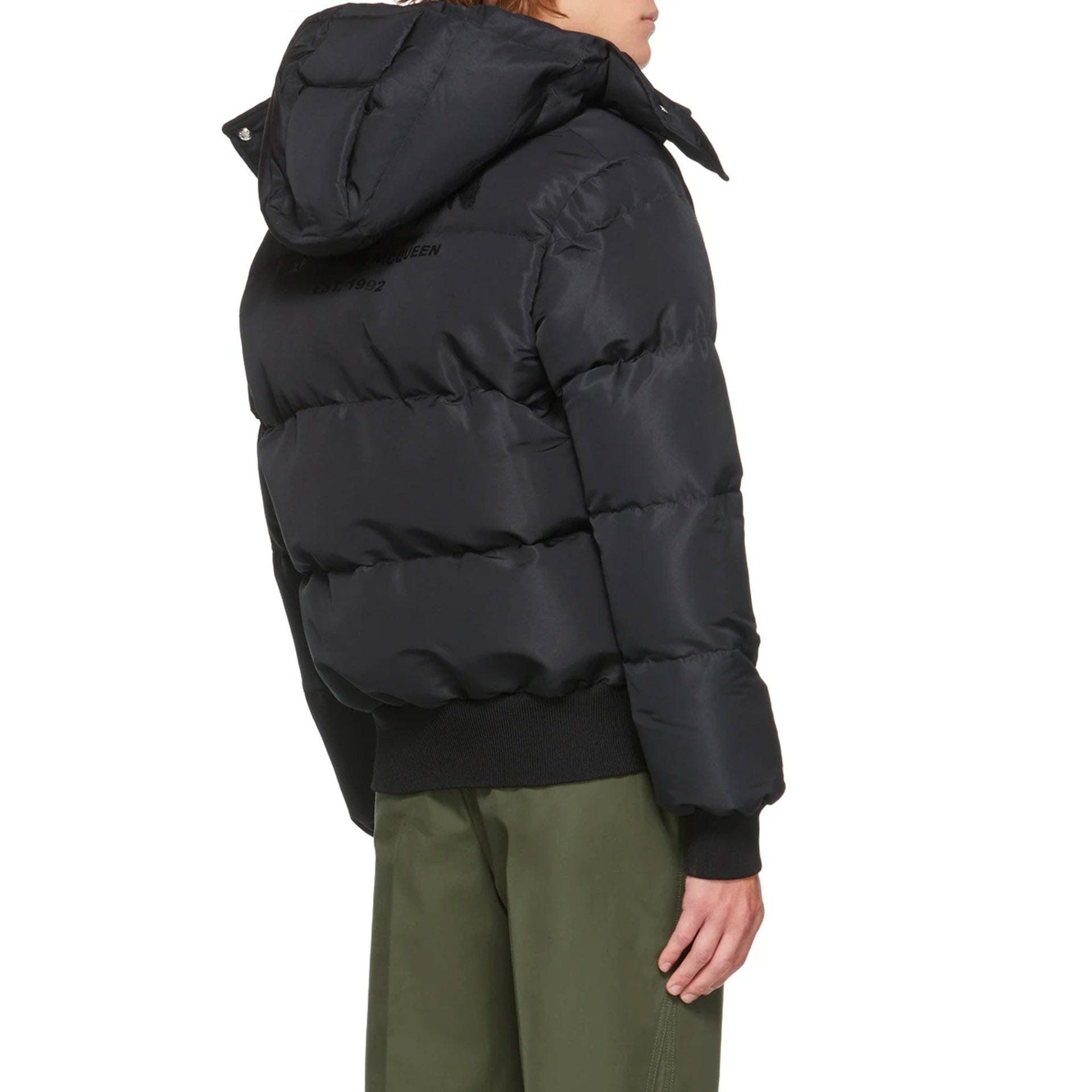 Alexander McQueen Wool Blend Padded Bomber Jacket