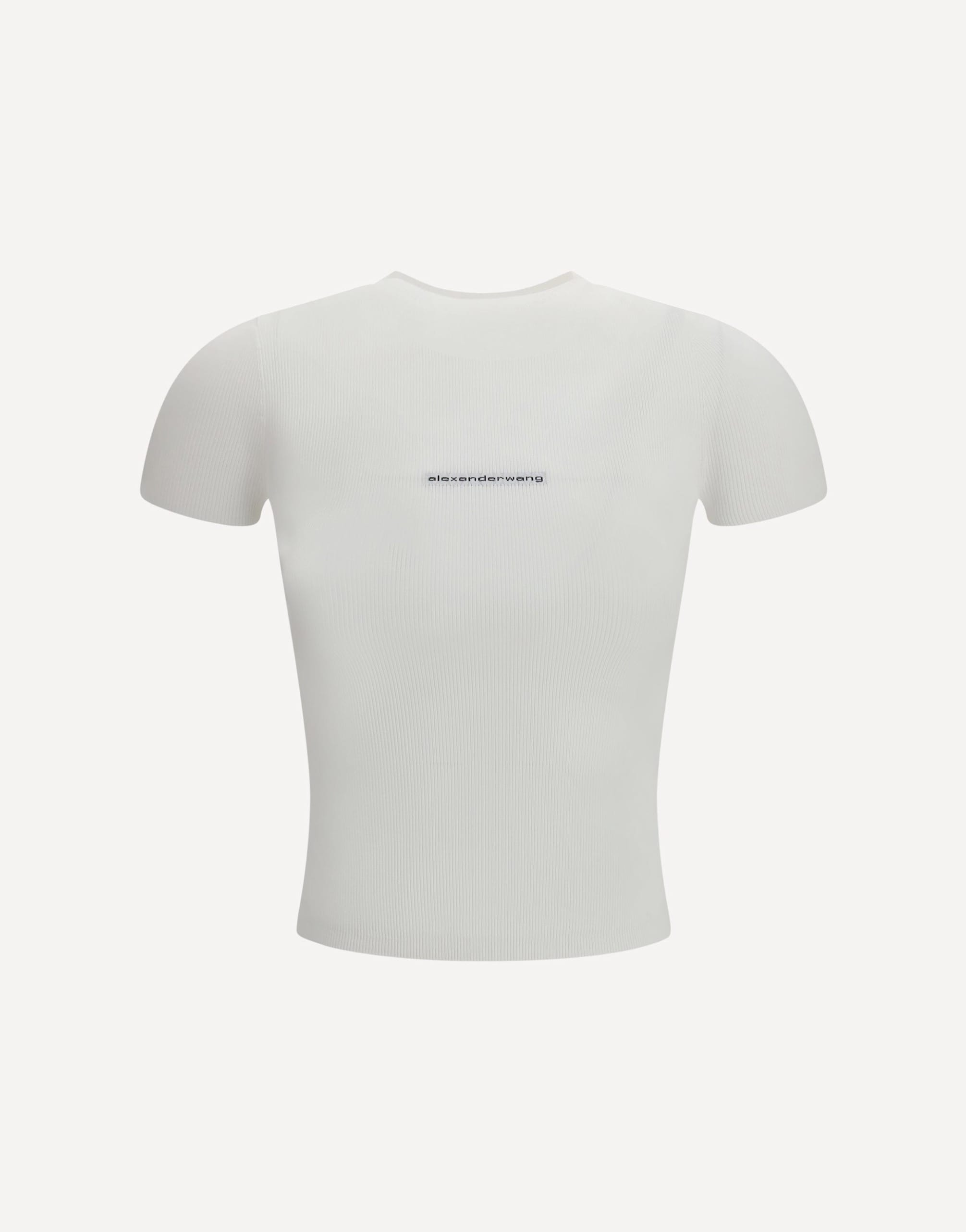 Alexander Wang Jacquard Logo Short Sleeve Crewneck