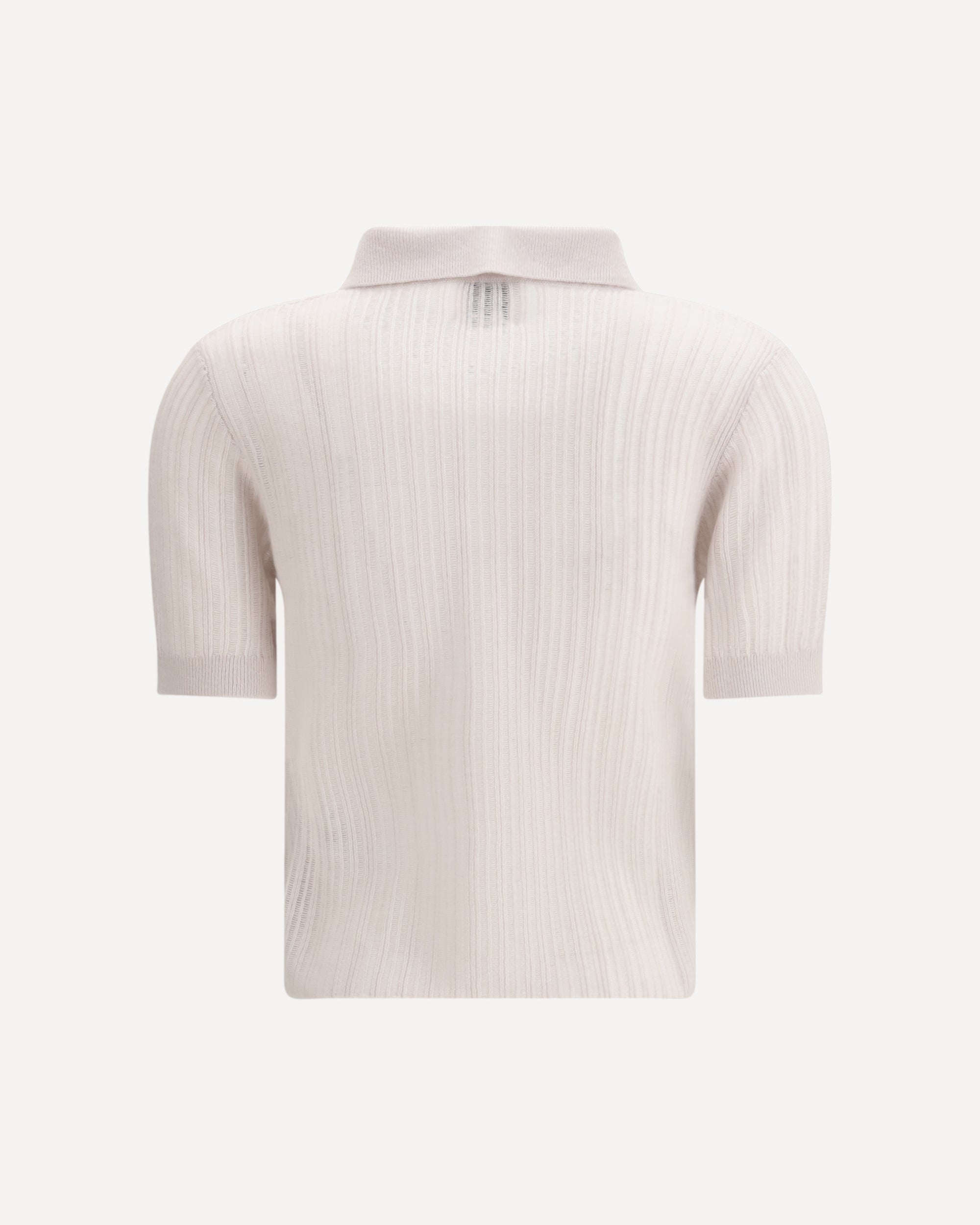 Allude Polo-Neck Short-Sleeve Sweater
