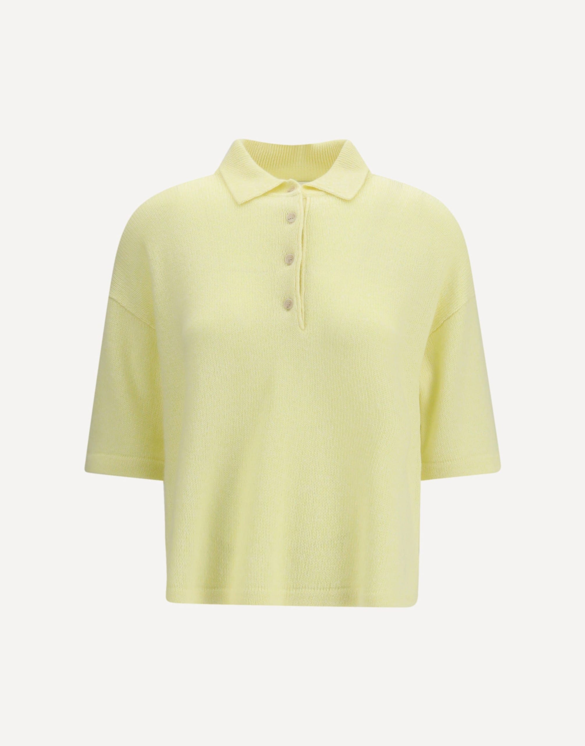 Allude Short-Sleeve Polo Neck Cashmere Sweater
