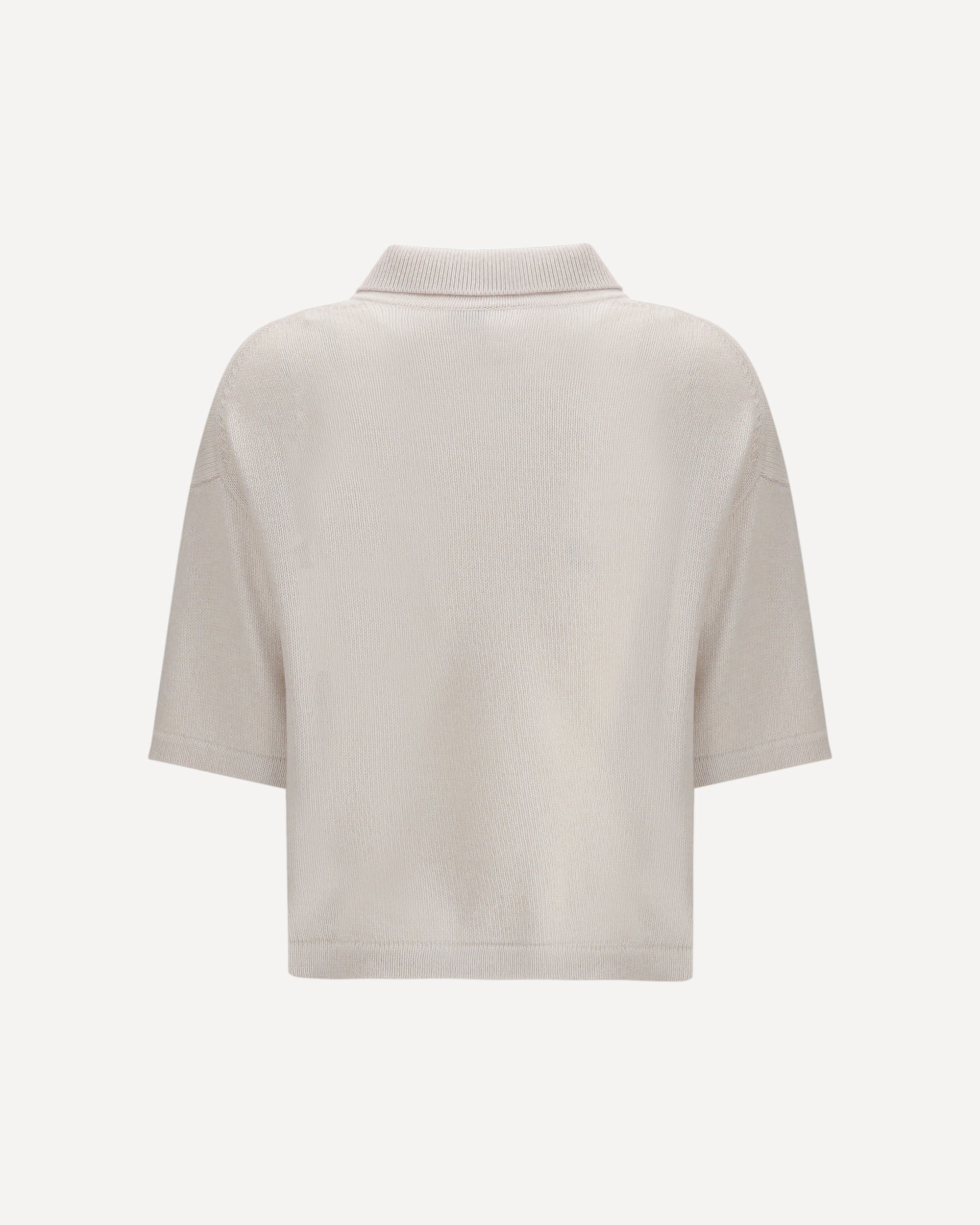 Allude Short-Sleeve Polo Neck Sweater - alternate view