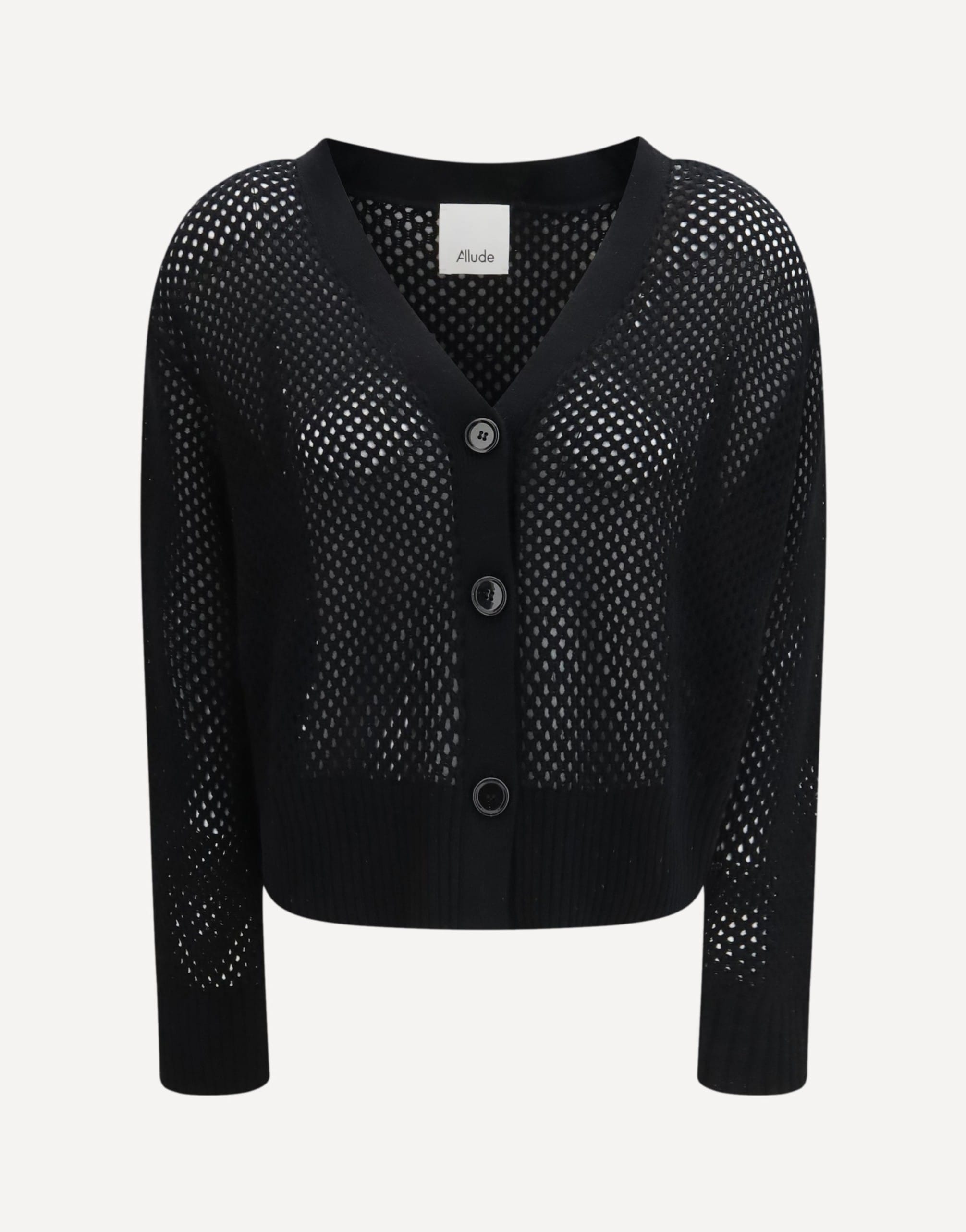 Allude V-Neck Buttoned Openwork Cardigan