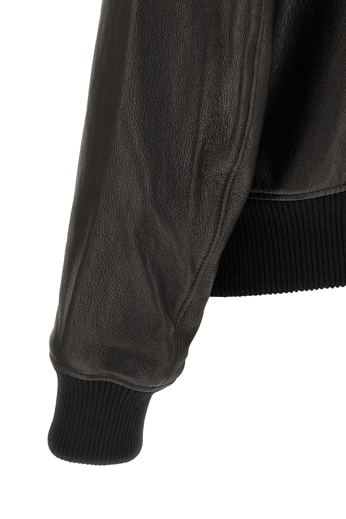 Ami Paris Ami Paris Ami De Coeur Leather Bomber Jacket