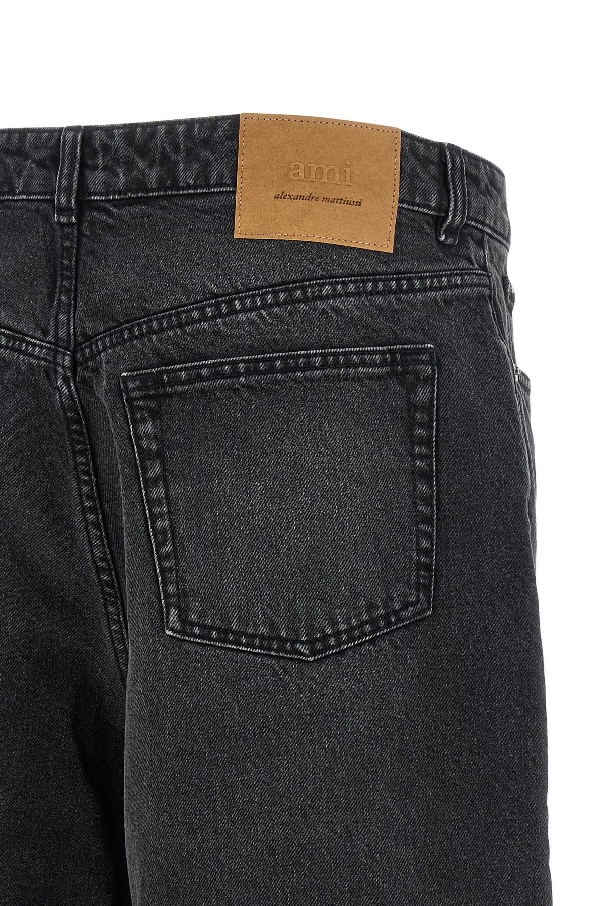 Ami Paris Ami Paris Black Denim Bermuda Shorts