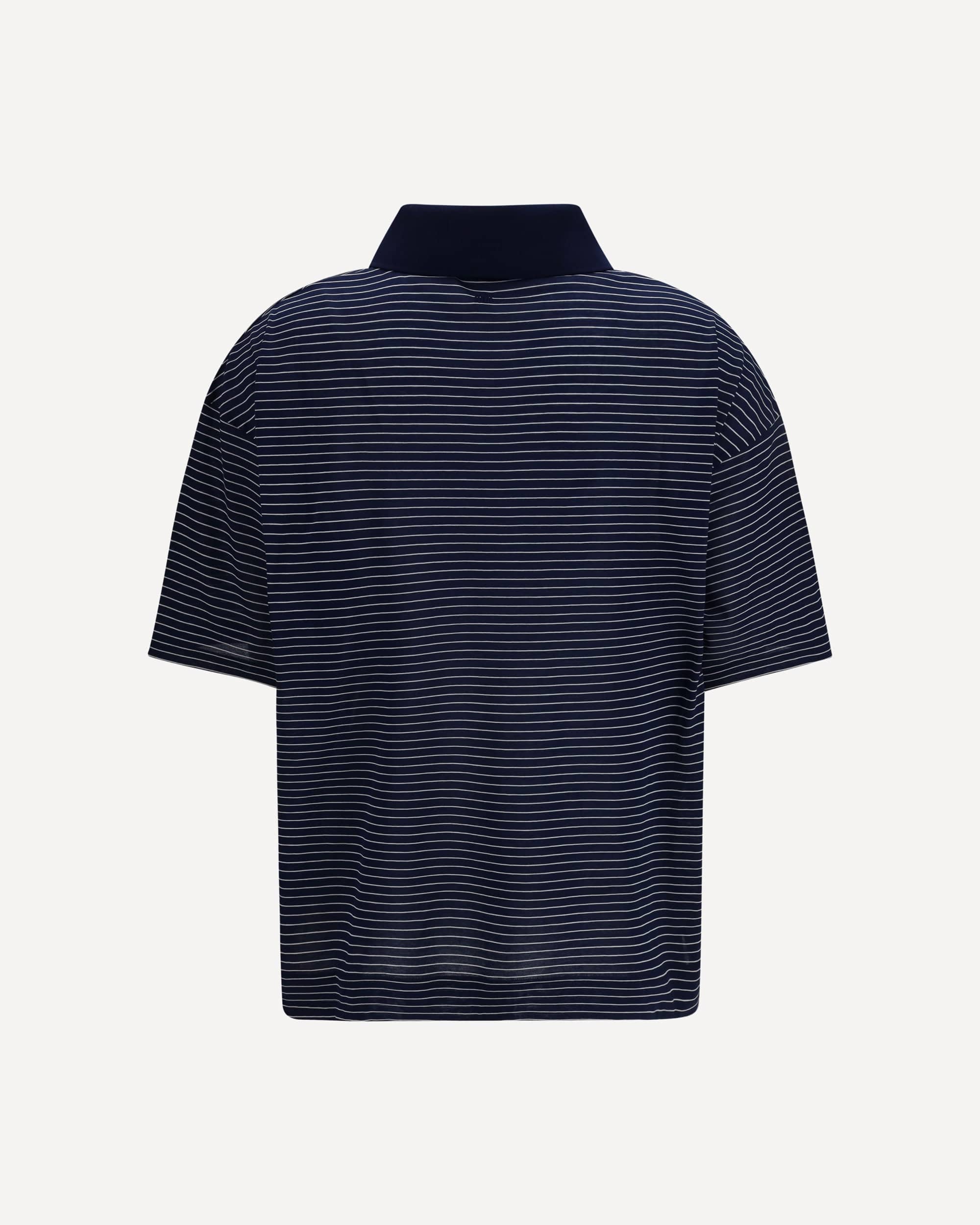 Ami Paris Cotton Striped Ami De Coeur Polo - alternate view
