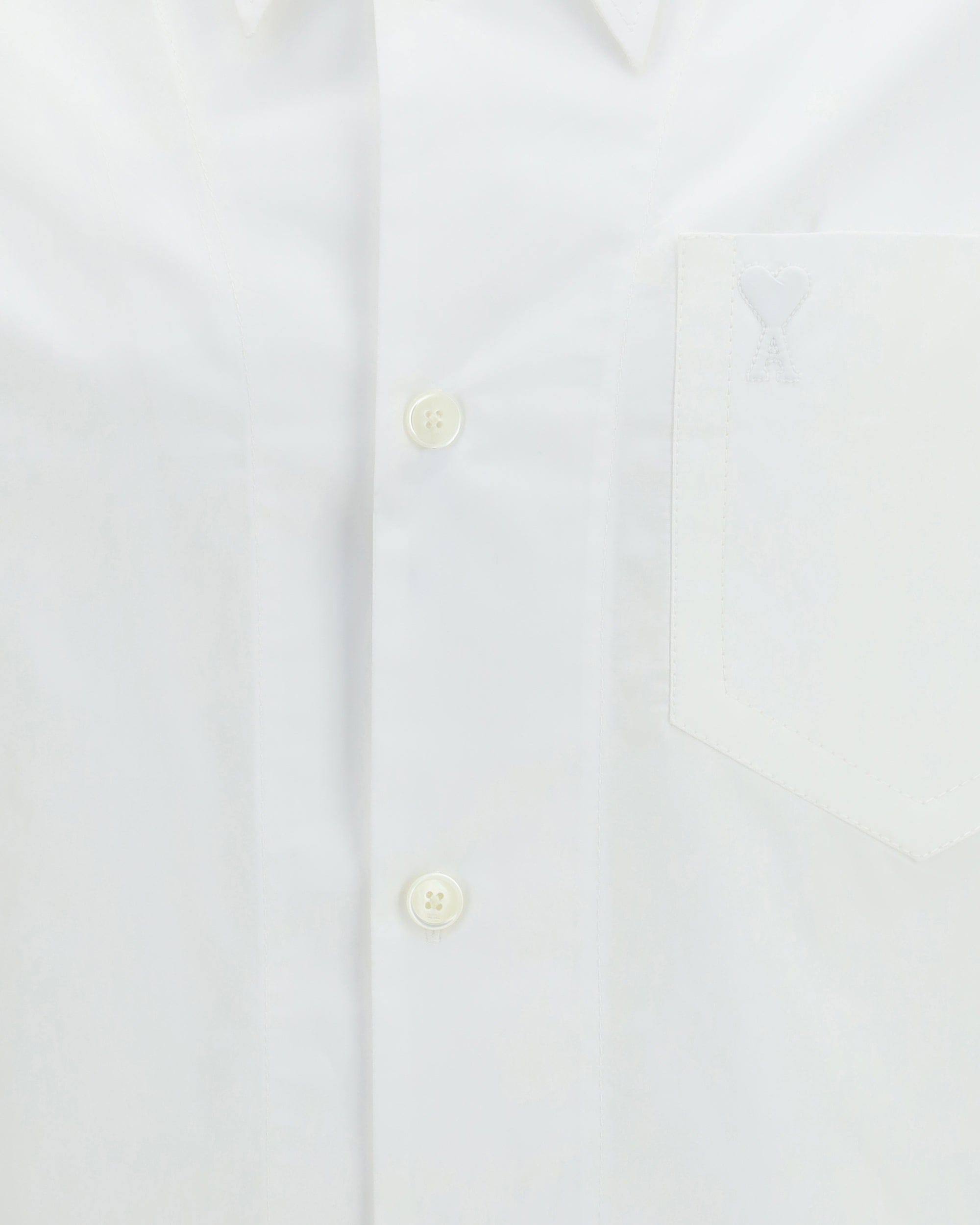 Ami Paris Short Sleeve Wide Camp Collar Shirt