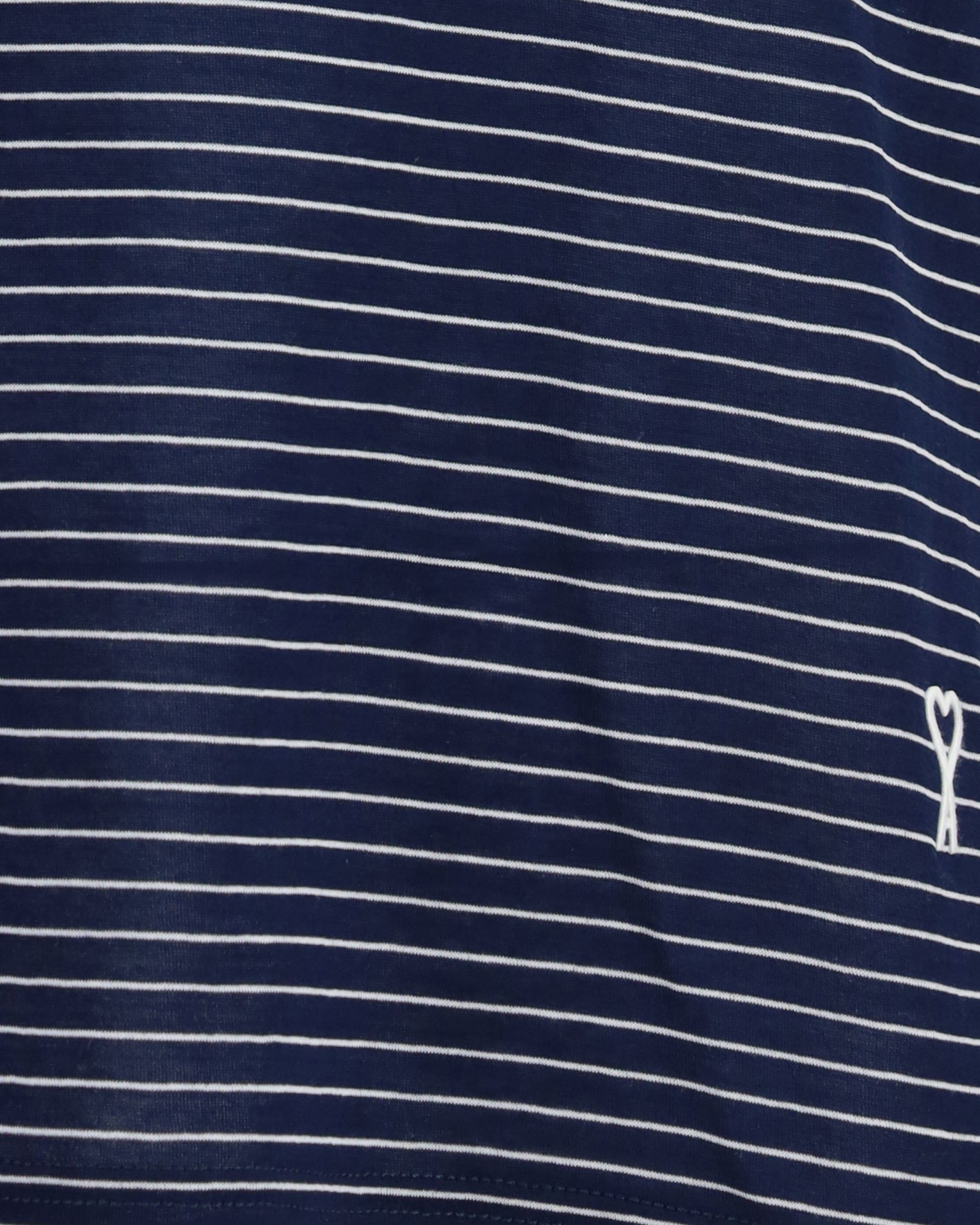 Ami Paris Striped Cotton Crew Neck Tank Top