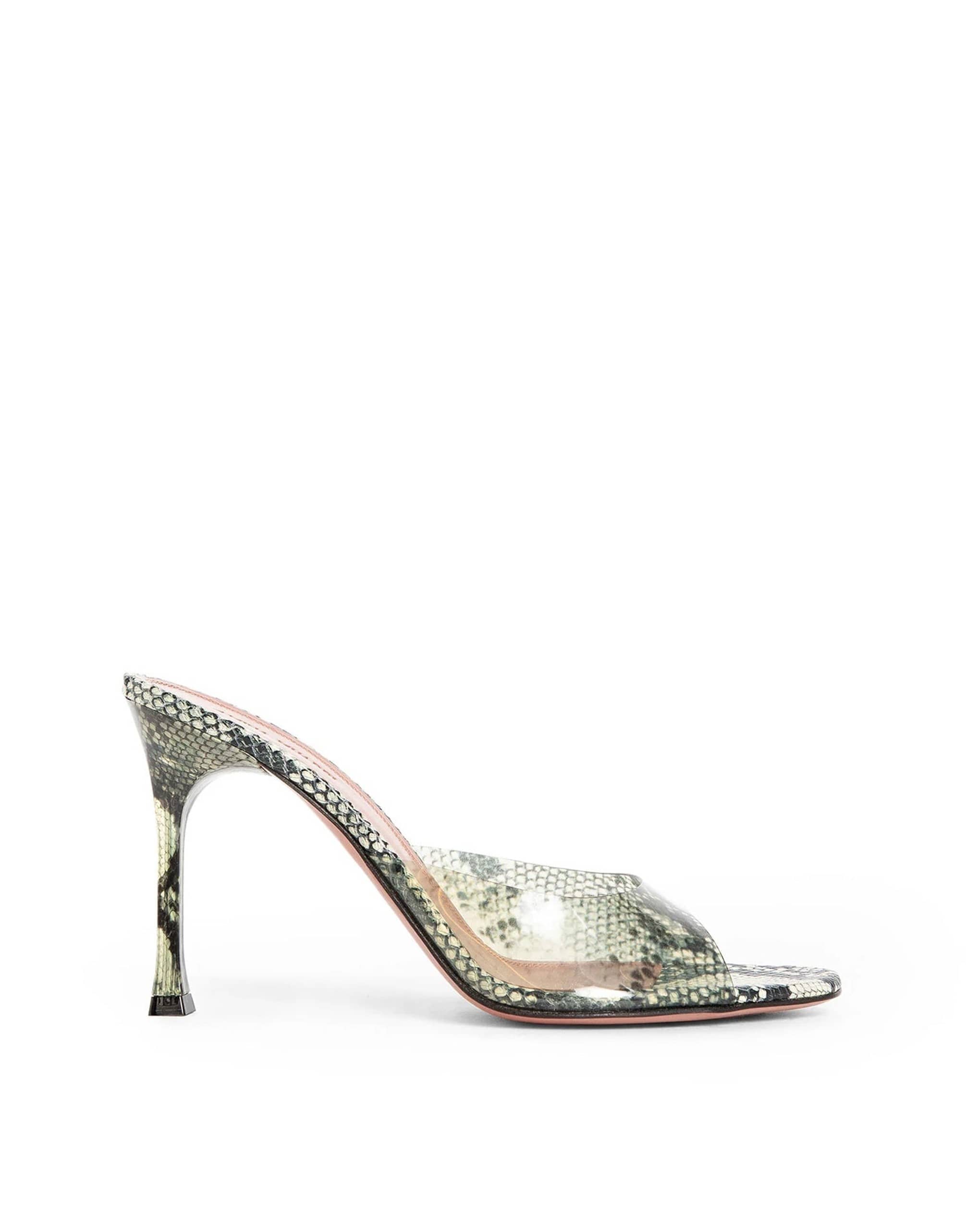 Amina Muaddi Alexa Glass 95 Snake Sandals