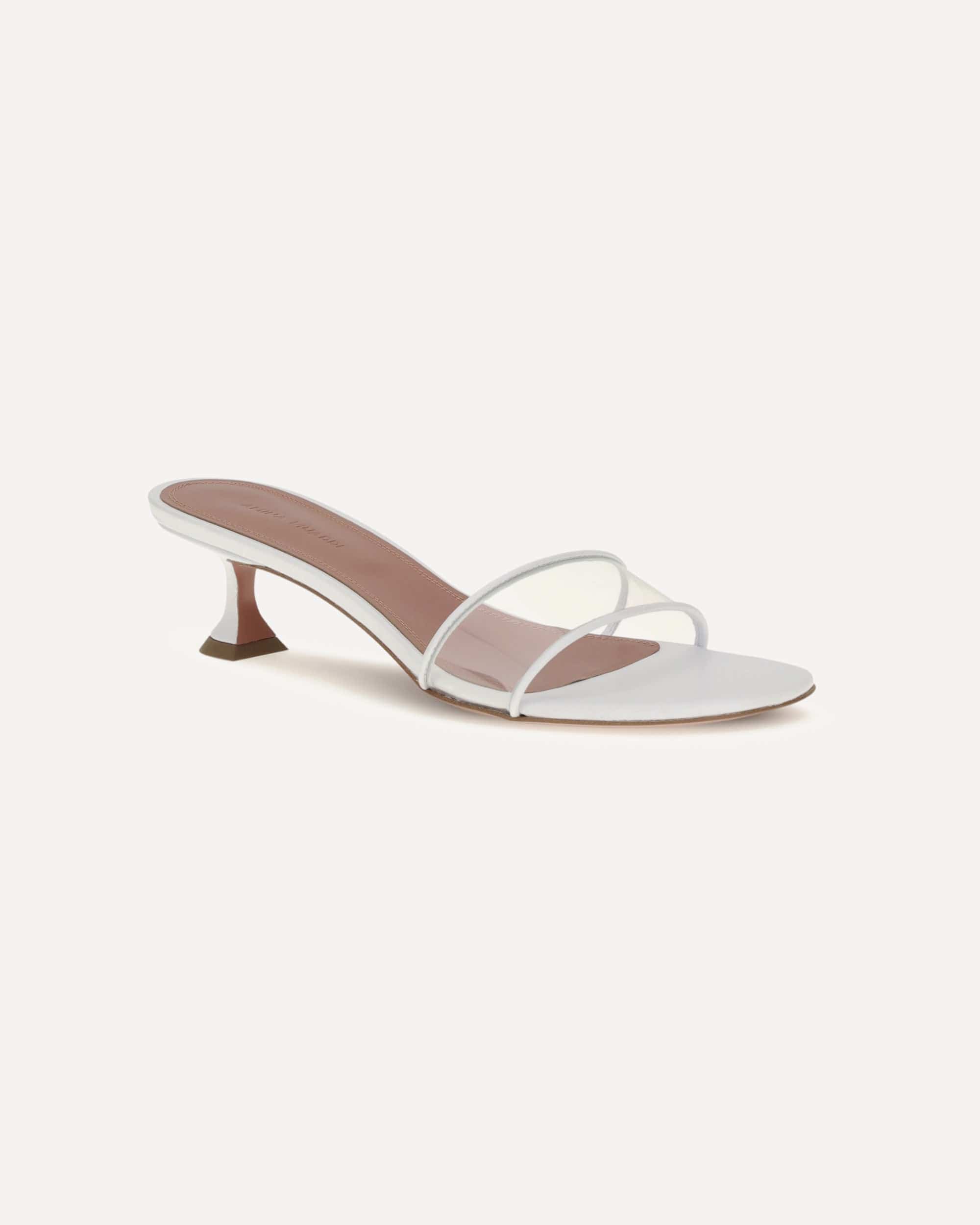 Amina Muaddi Andreea Glass Mule Sandals - alternate view