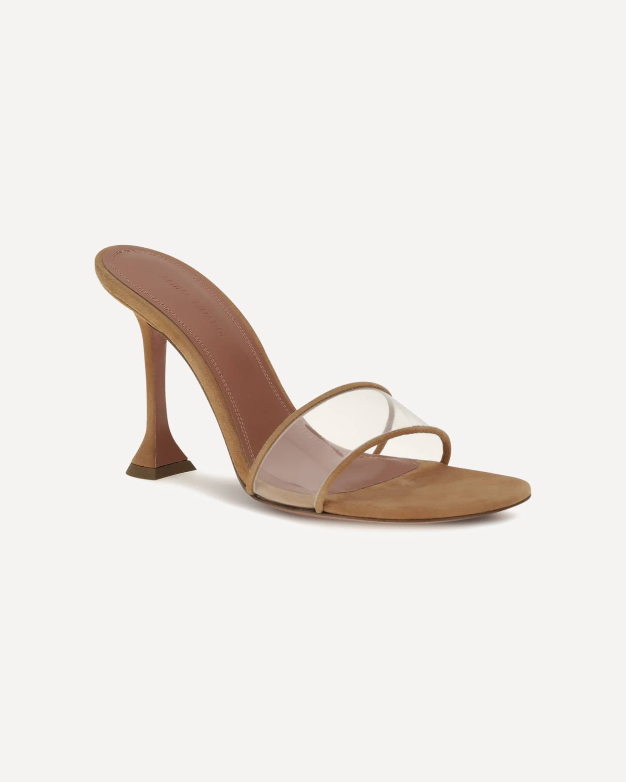 Amina Muaddi Andreea Glass Mule Sandals - alternate view